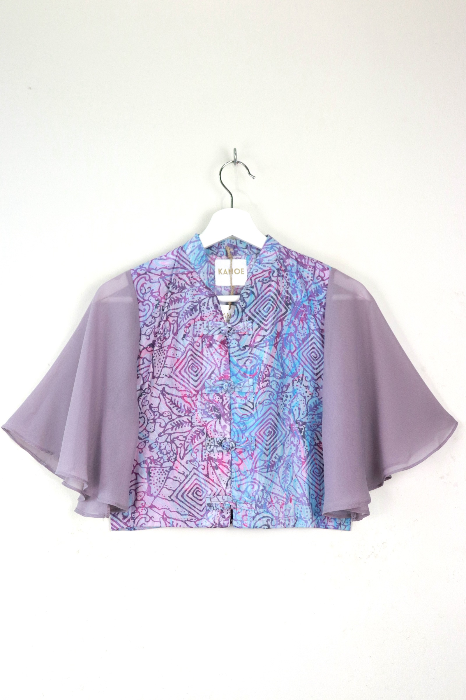 Sheer Sleeve Batik Top - Mei Yi [ Handmade ] [ S ]