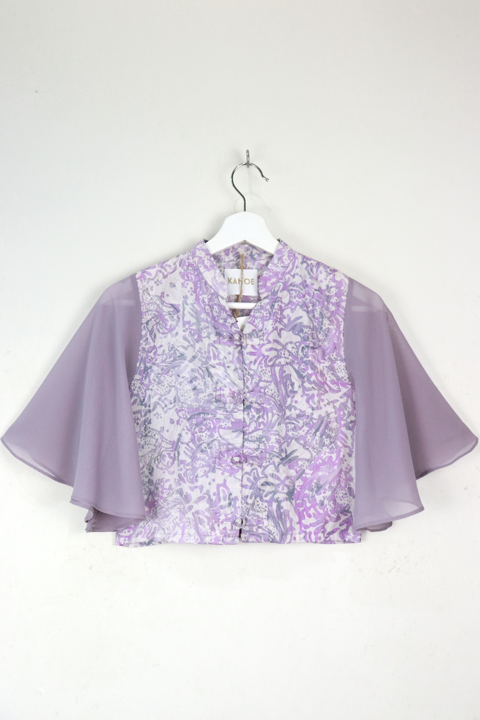 Sheer Sleeve Batik Top - Ling Yi [ Handmade ] [ S ]