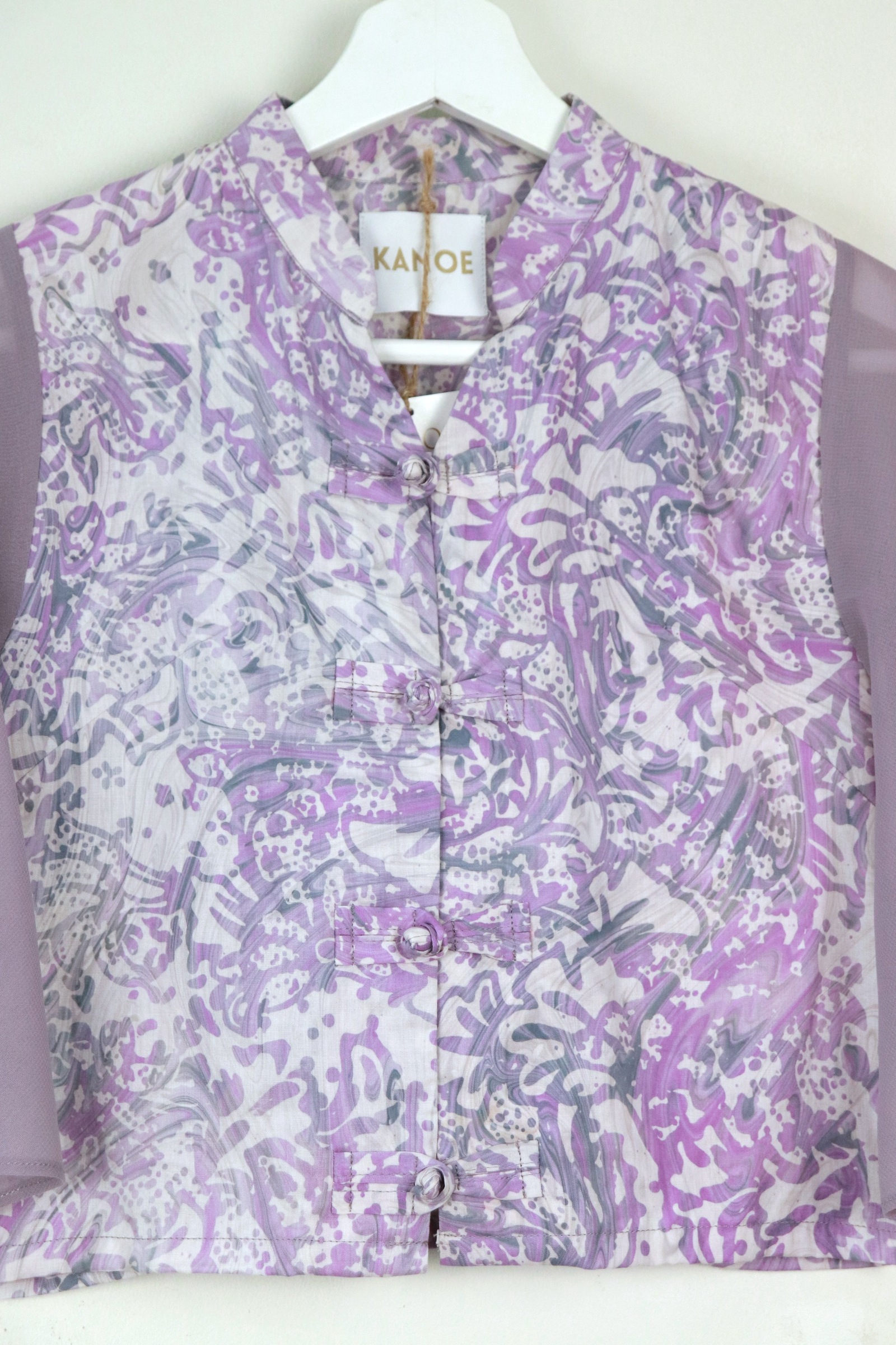 Sheer Sleeve Batik Top - Ling Yi [ Handmade ] [ S ]