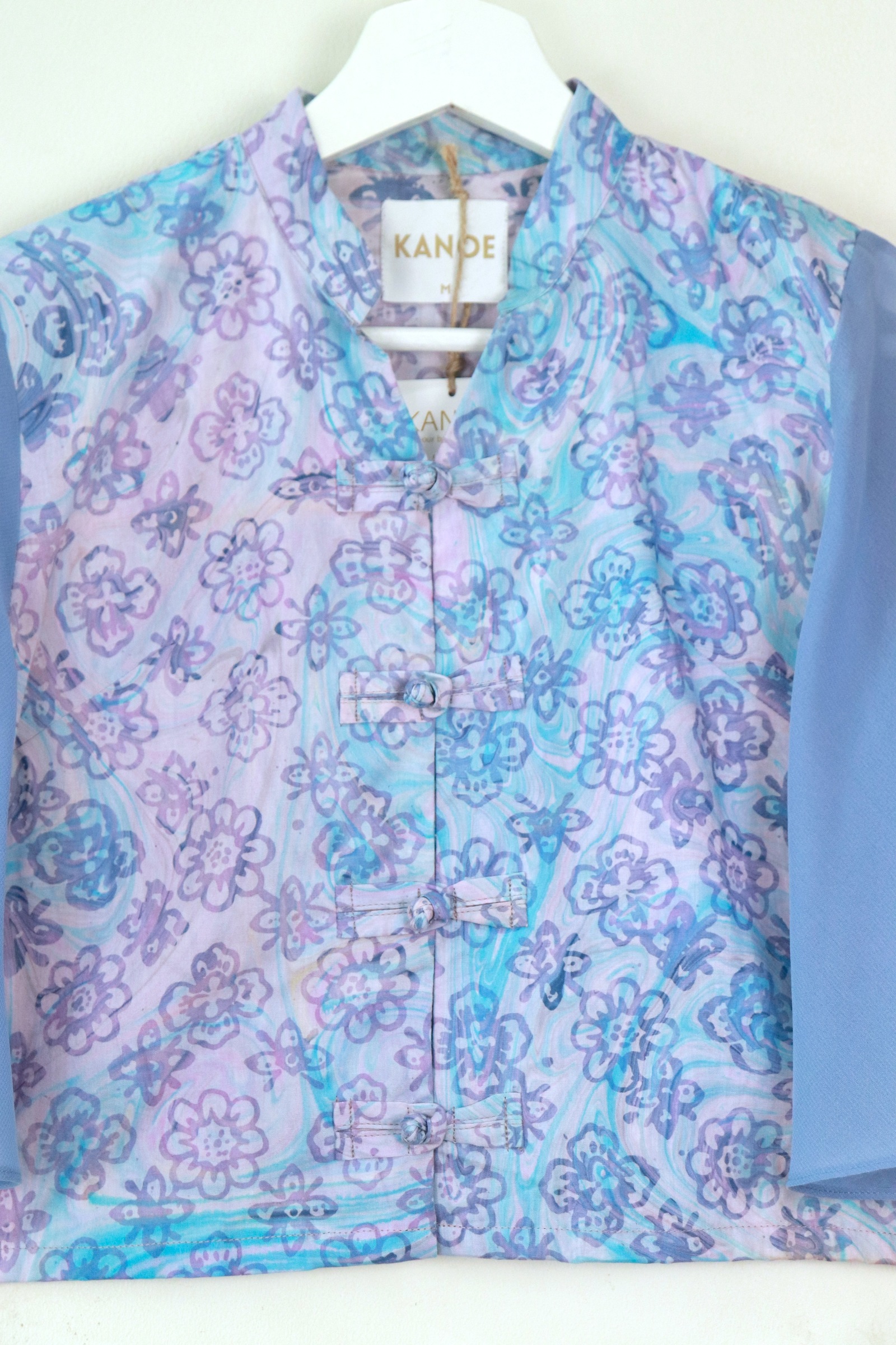 Sheer Sleeve Batik Top - Zi Mei [ Handmade ] [ M ]
