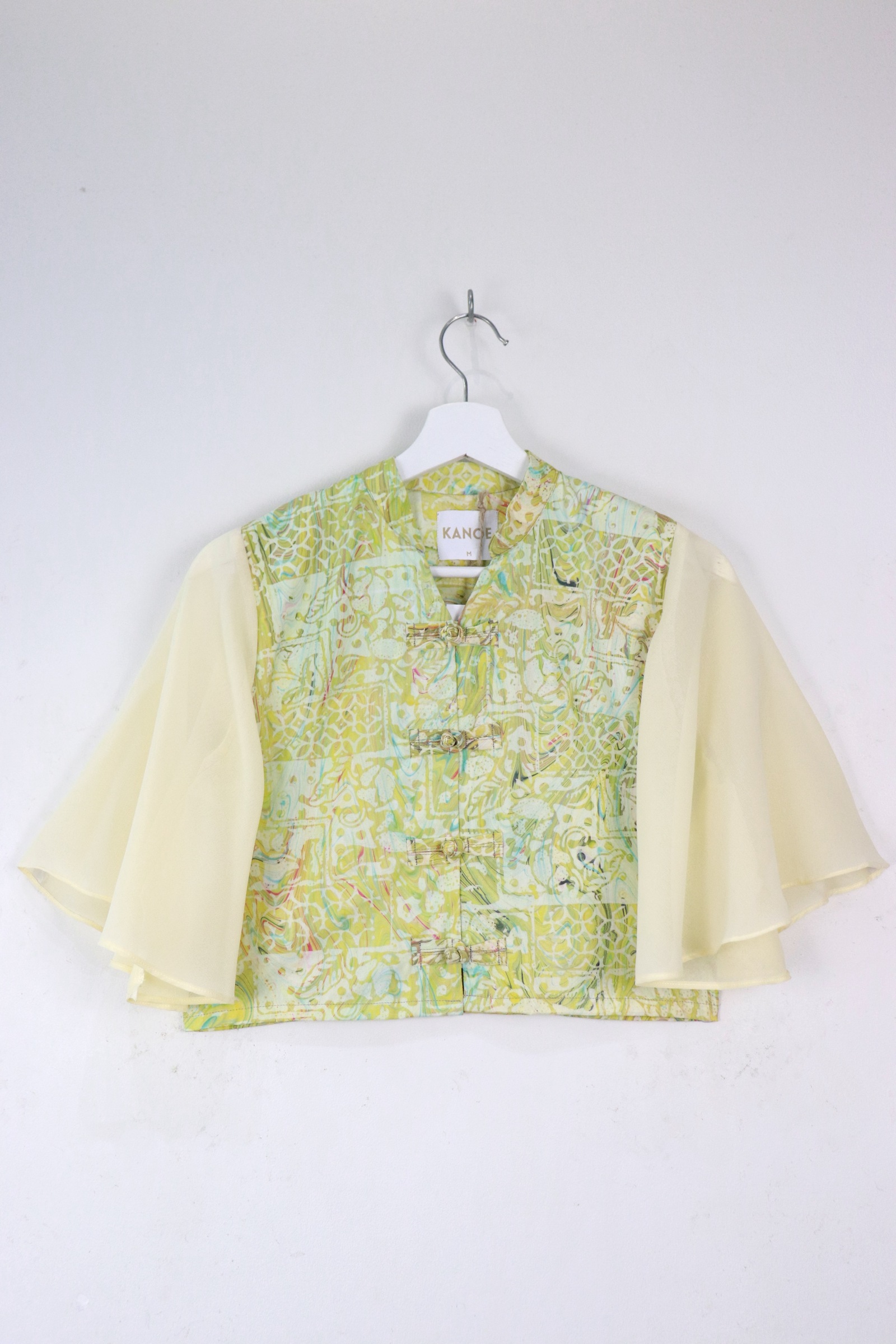 Sheer Sleeve Batik Top - Qing Li [ Handmade ] [ M ]