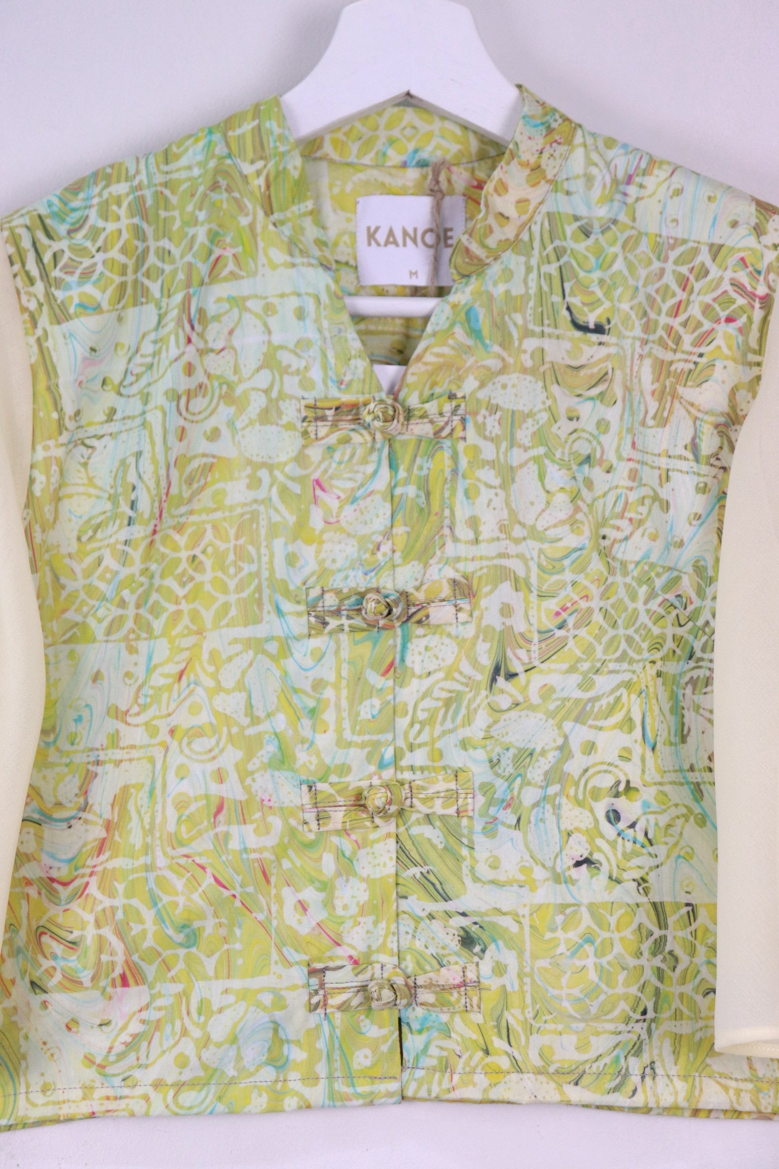 Sheer Sleeve Batik Top - Qing Li [ Handmade ] [ M ]
