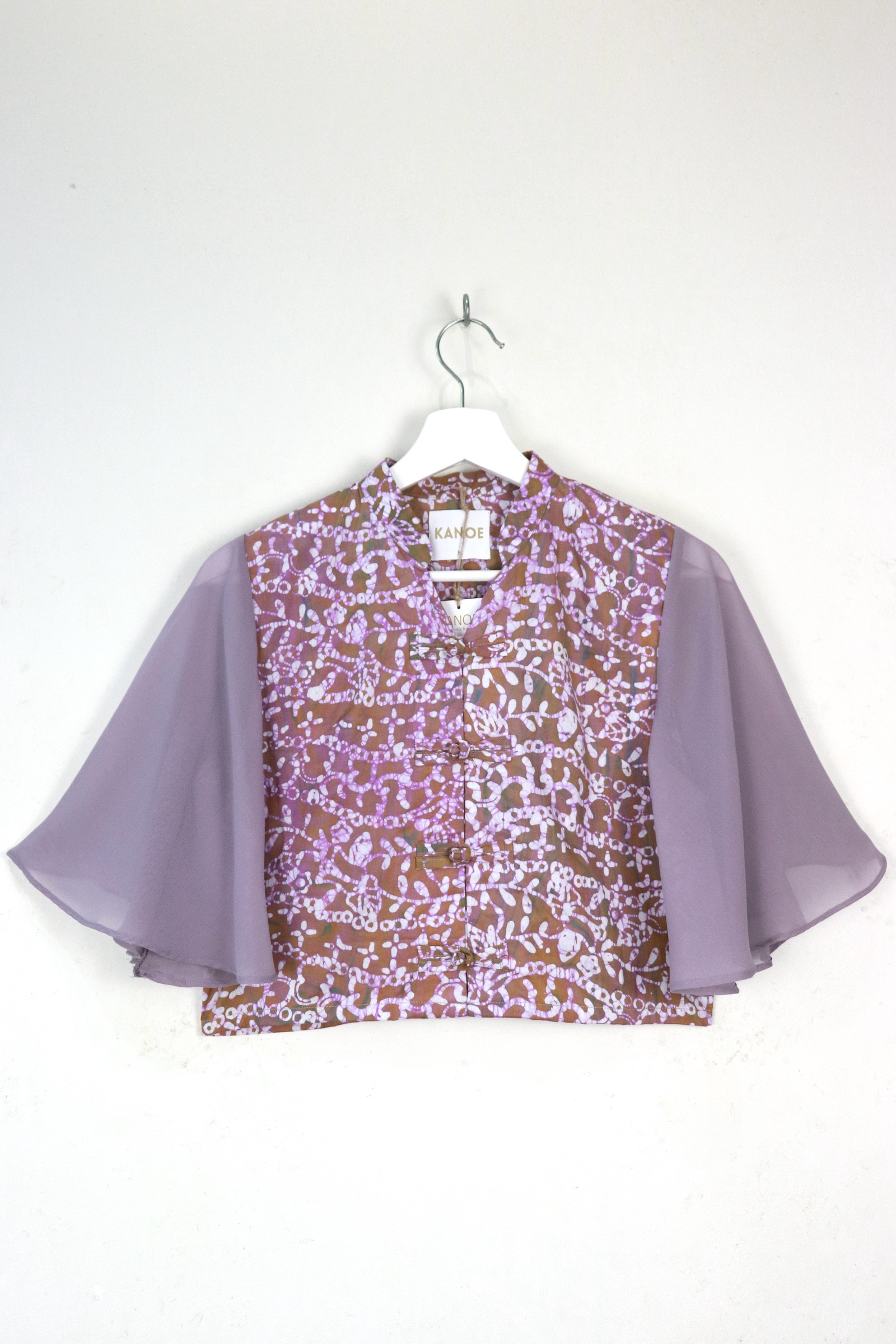 Sheer Sleeve Batik Top - Xiao Li [ Handmade ] [ M ]