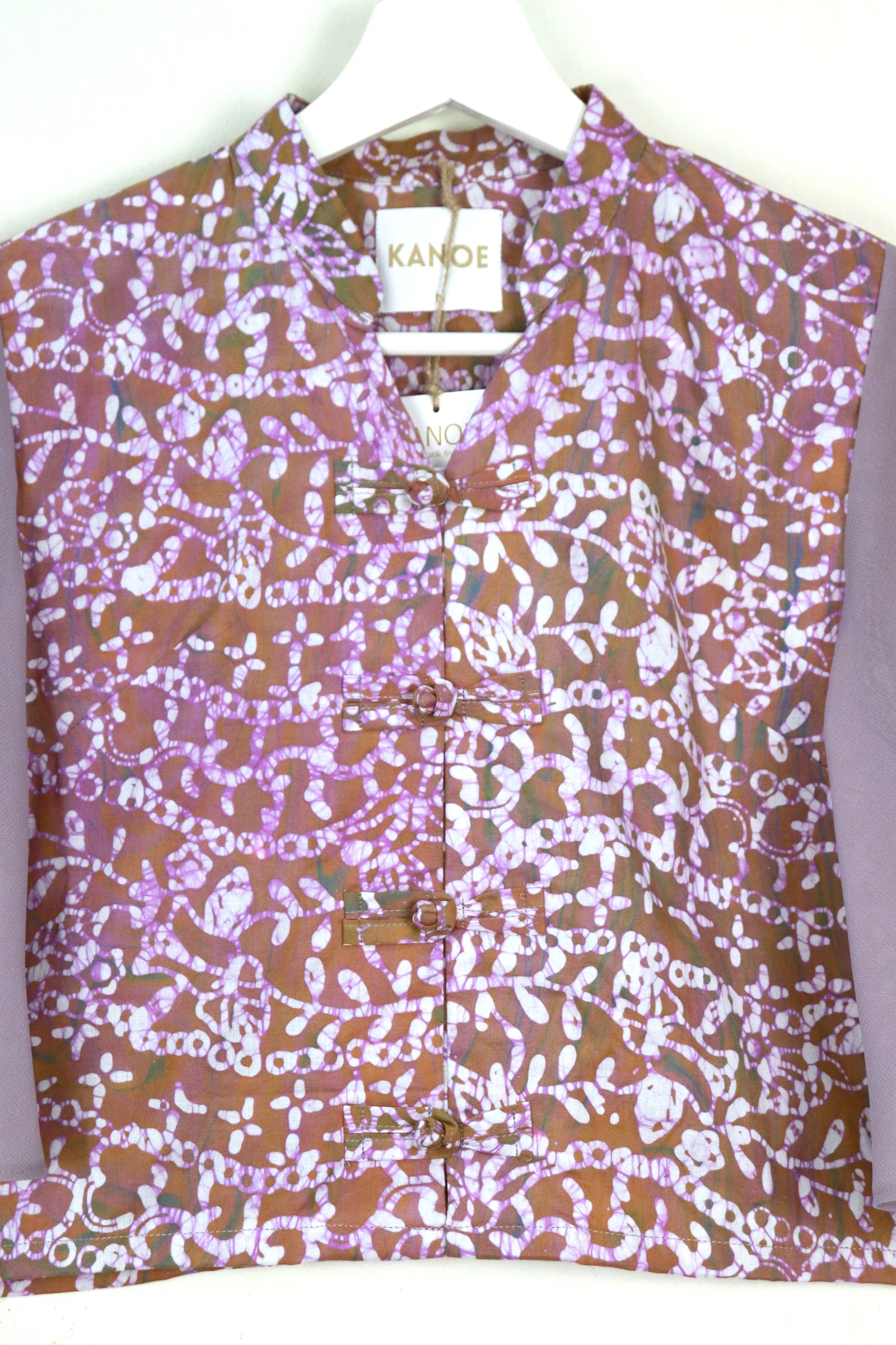 Sheer Sleeve Batik Top - Xiao Li [ Handmade ] [ M ]