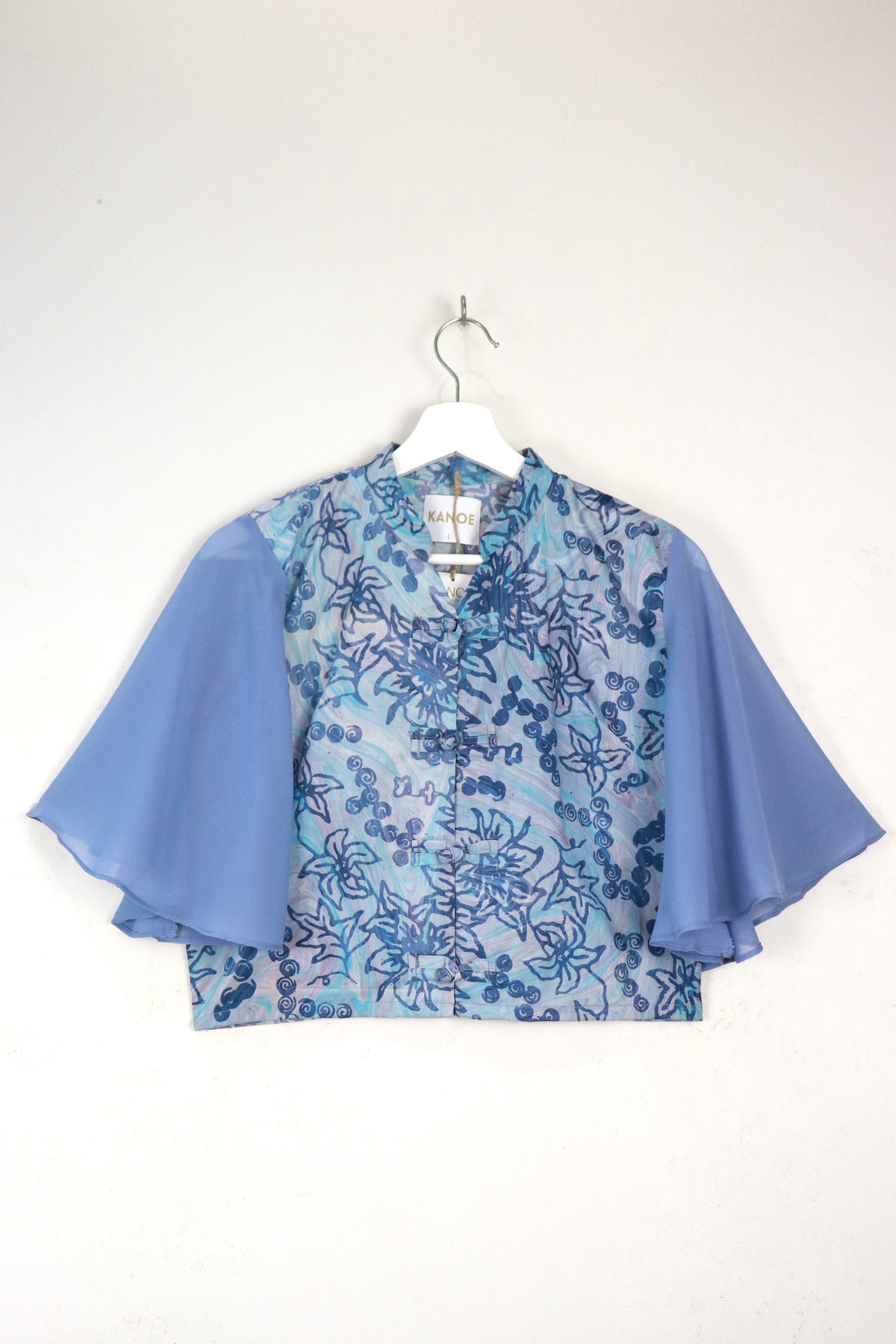 Sheer Sleeve Batik Top - Ying Xi [ Handmade ] [ L ]
