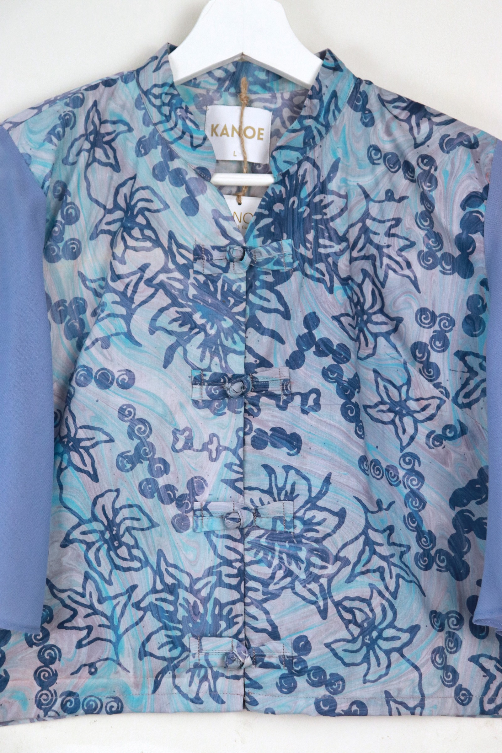 Sheer Sleeve Batik Top - Ying Xi [ Handmade ] [ L ]