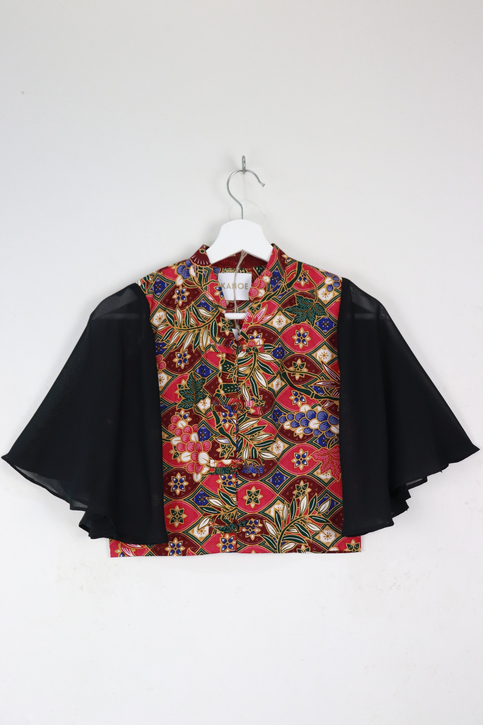Sheer Sleeve Batik Top - Jing Yu