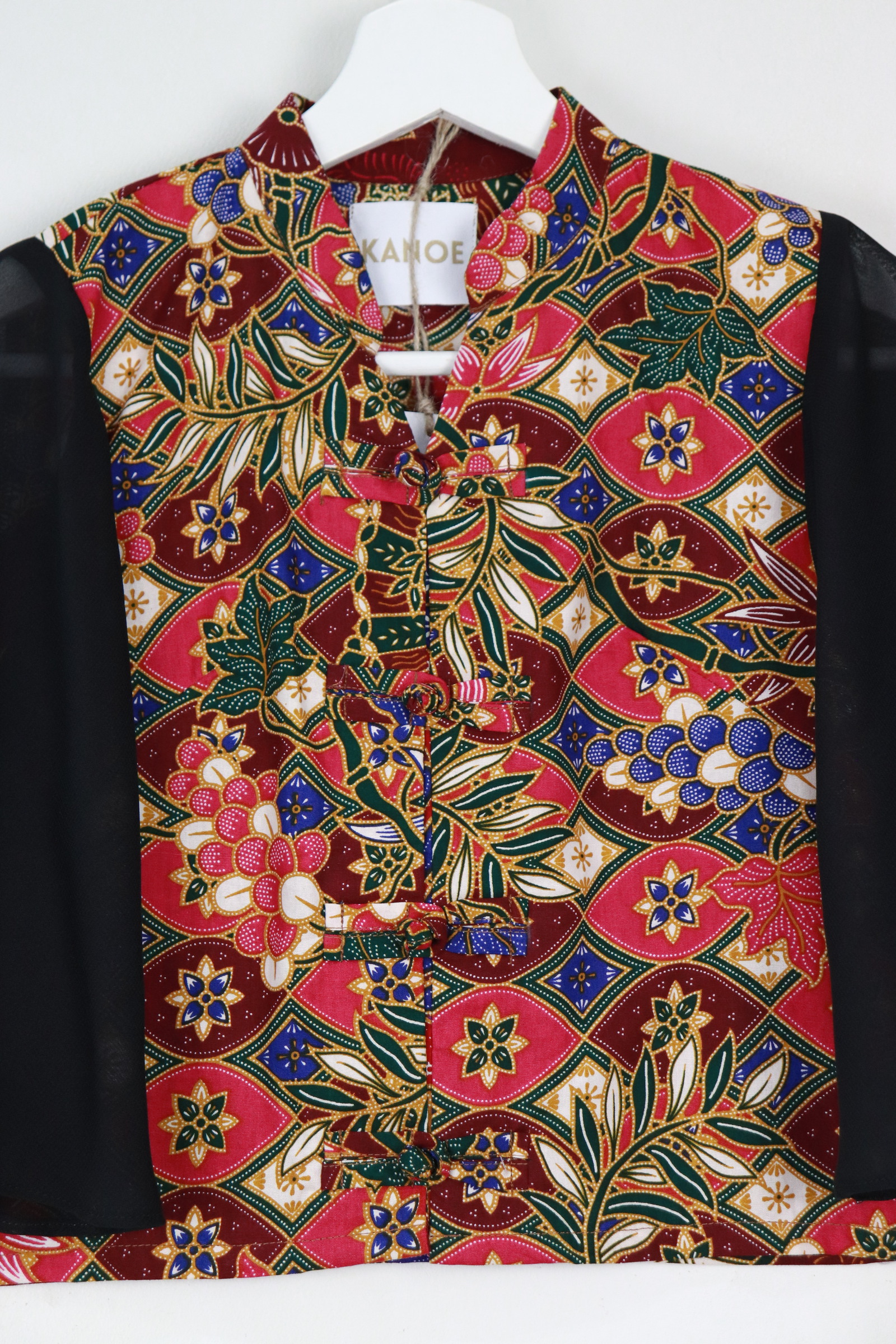 Sheer Sleeve Batik Top - Jing Yu