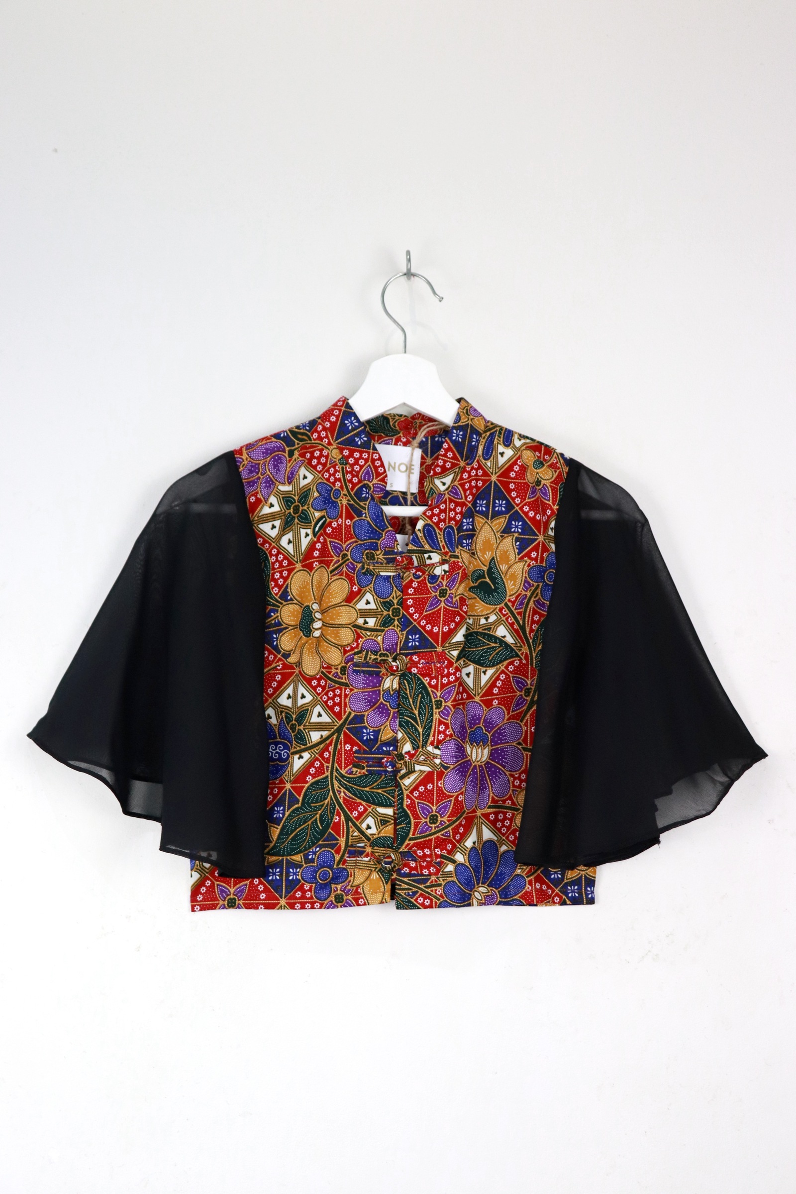 Sheer Sleeve Batik Top - Qi Hong