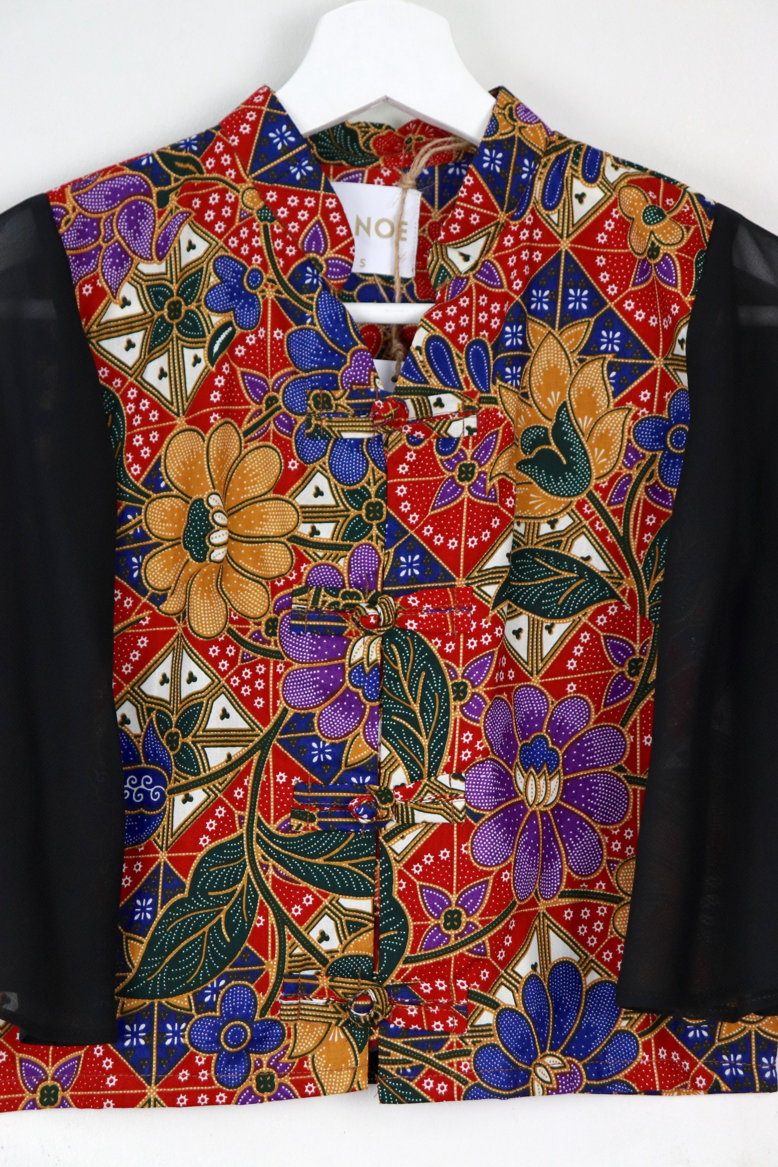 Sheer Sleeve Batik Top - Qi Hong