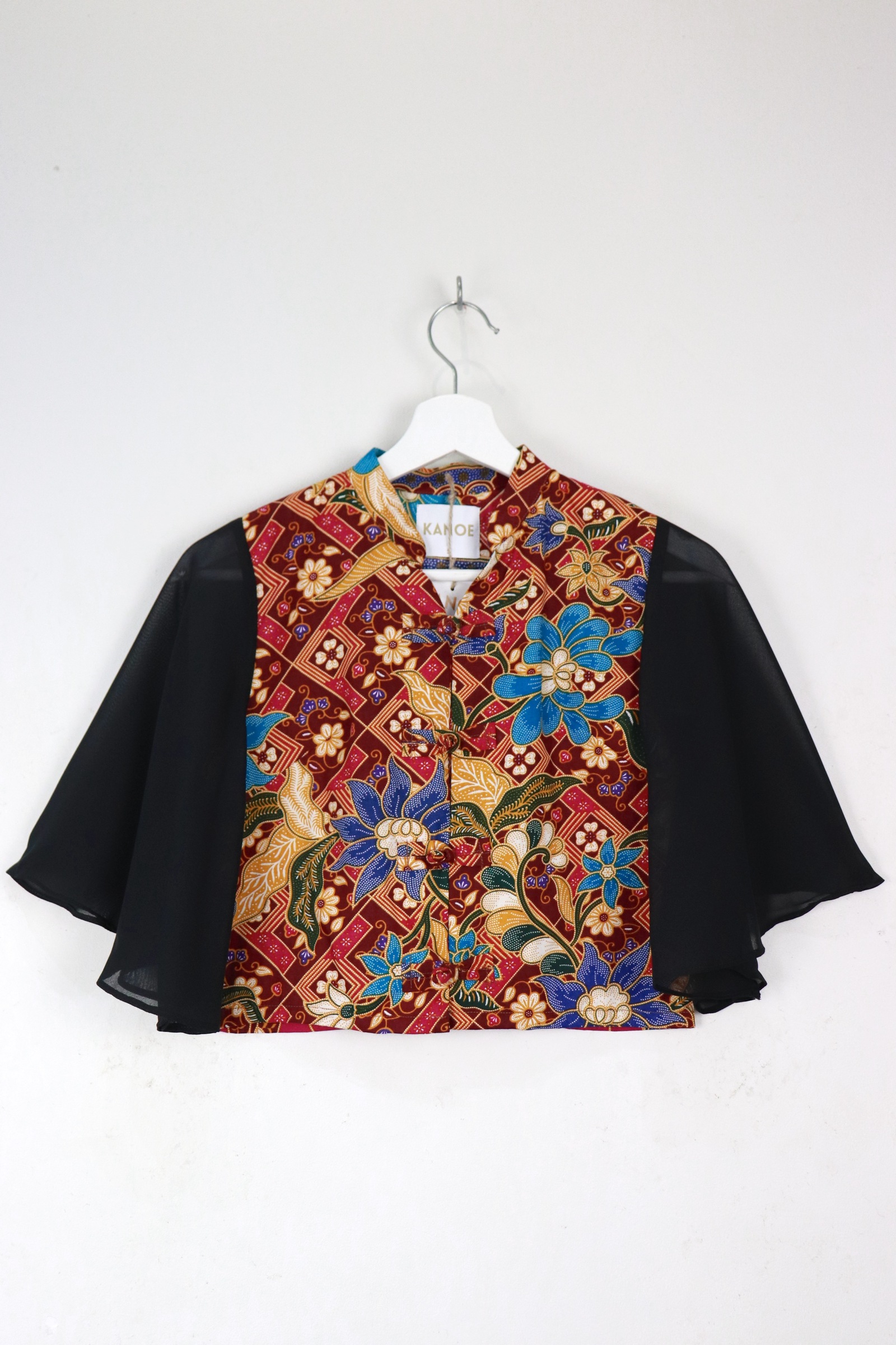 Sheer Sleeve Batik Top - Shu Ying [ S ]