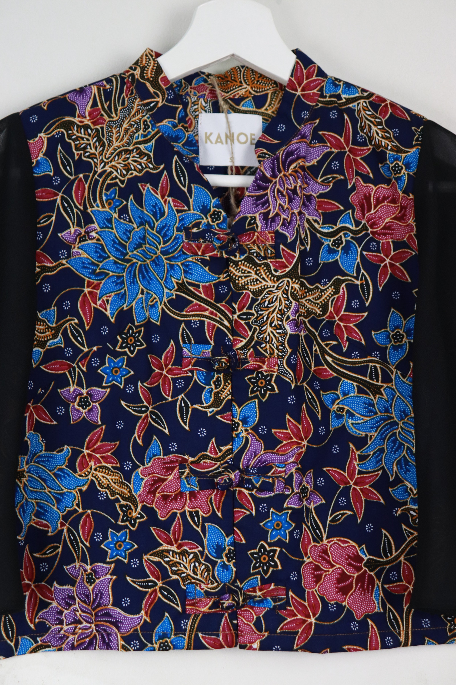 Sheer Sleeve Batik Top - Midnight Stroll