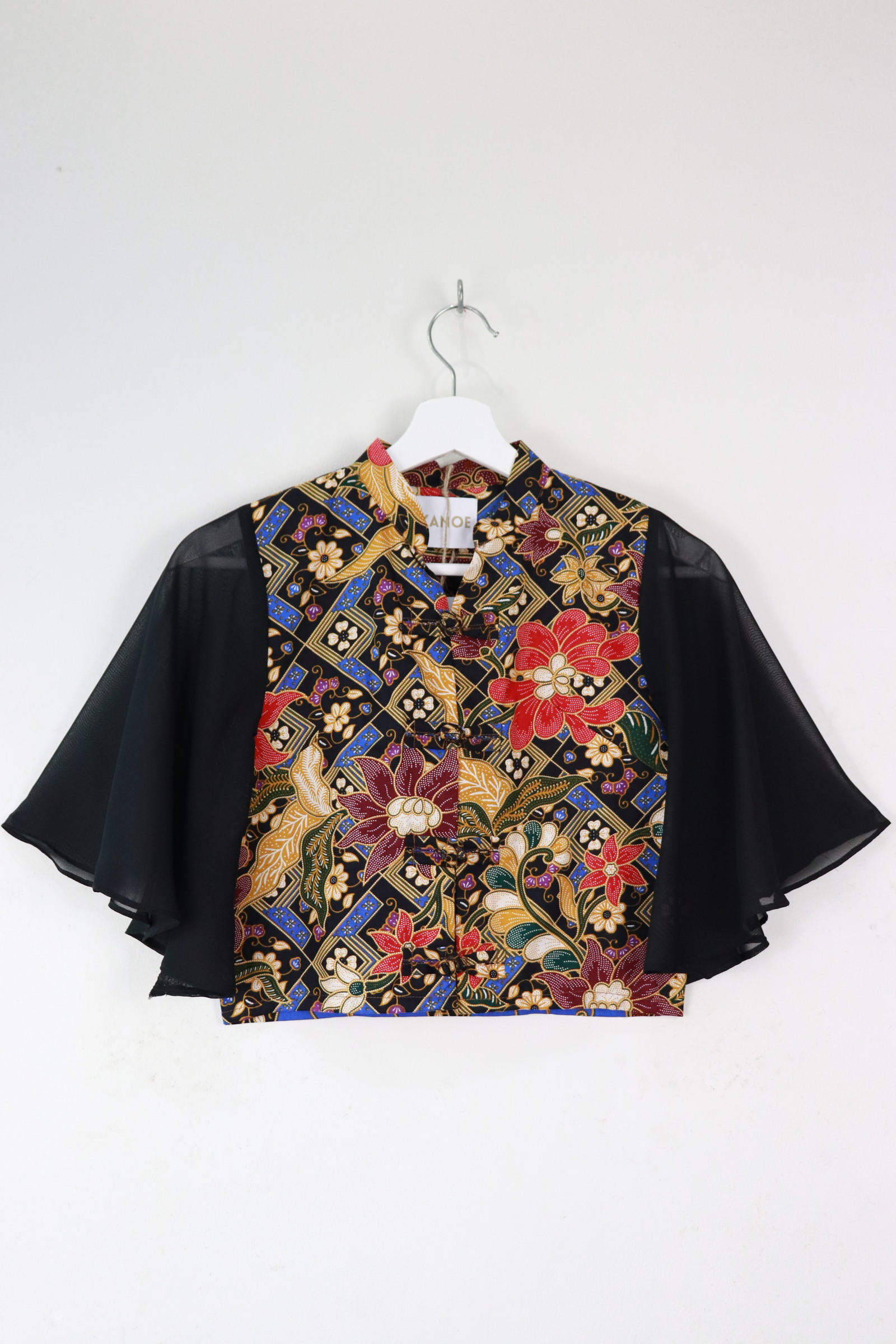 Sheer Sleeve Batik Top - Wu Li  [ S ]