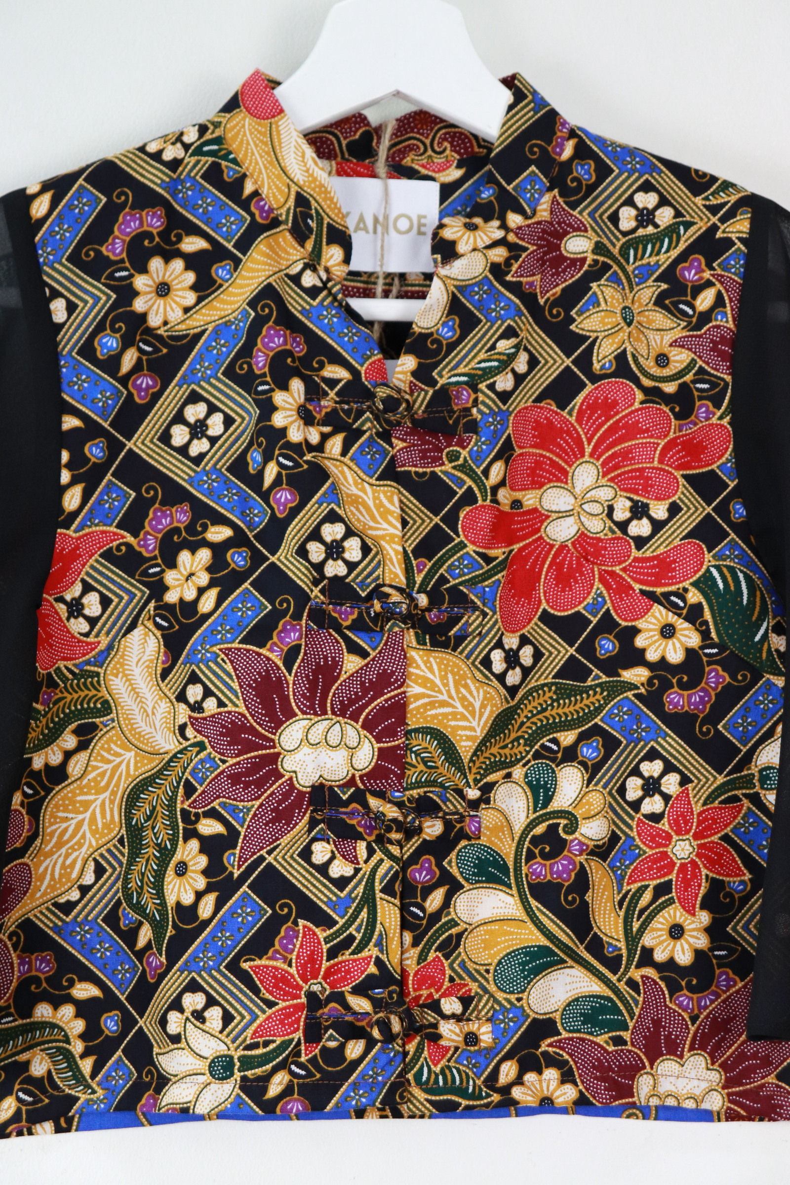 Sheer Sleeve Batik Top - Wu Li  [ S ]
