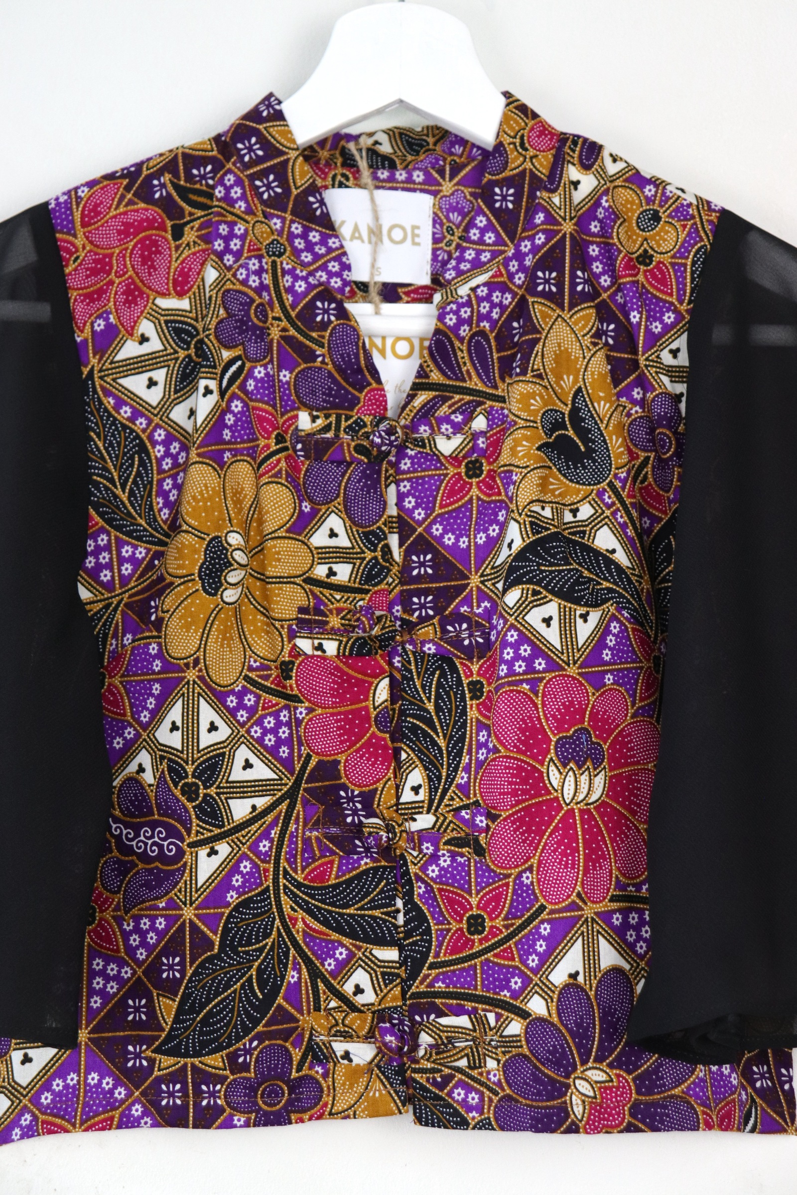 Sheer Sleeve Batik Top - Twilight Potion