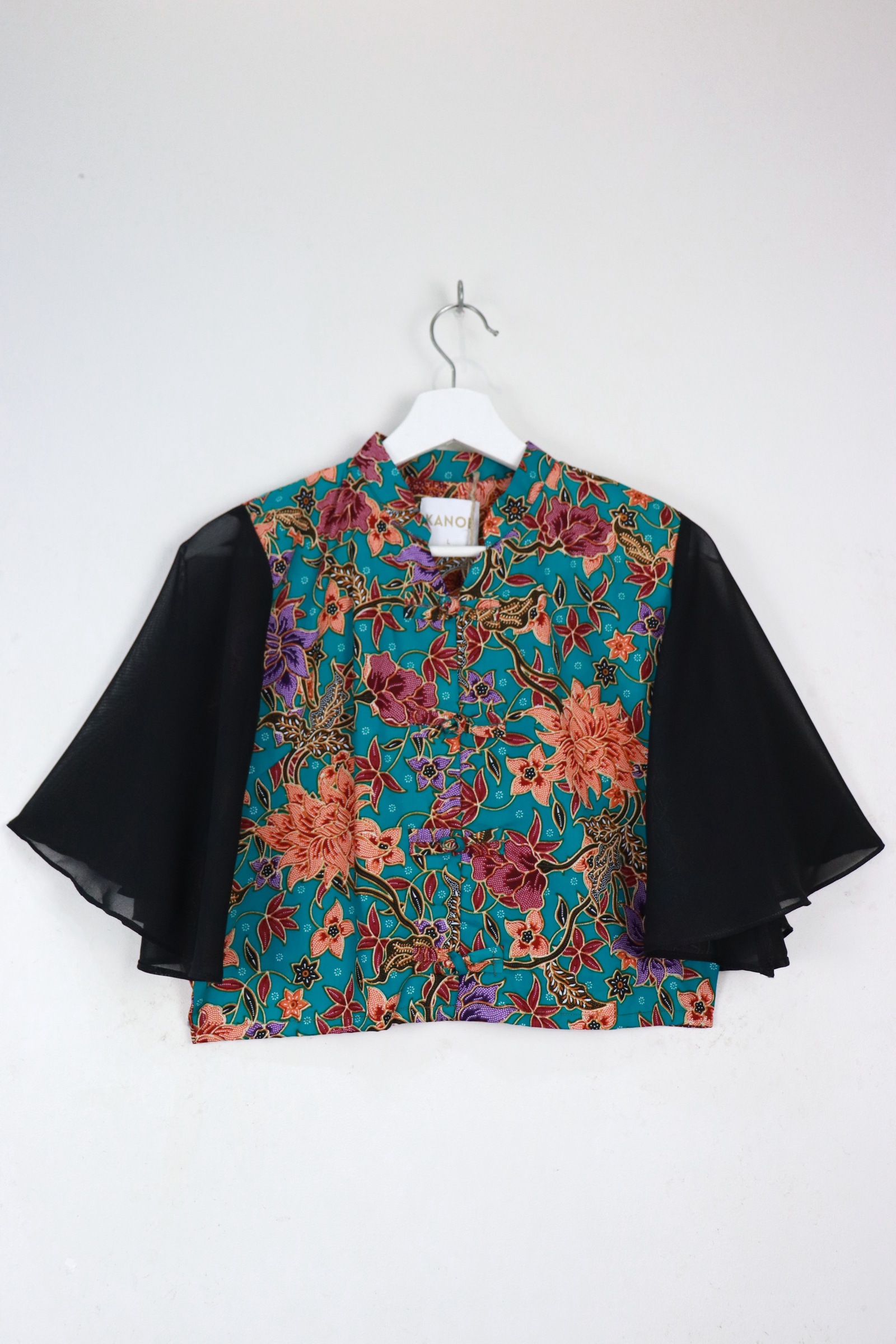Sheer Sleeve Batik Top - Jing Qi [ L ]