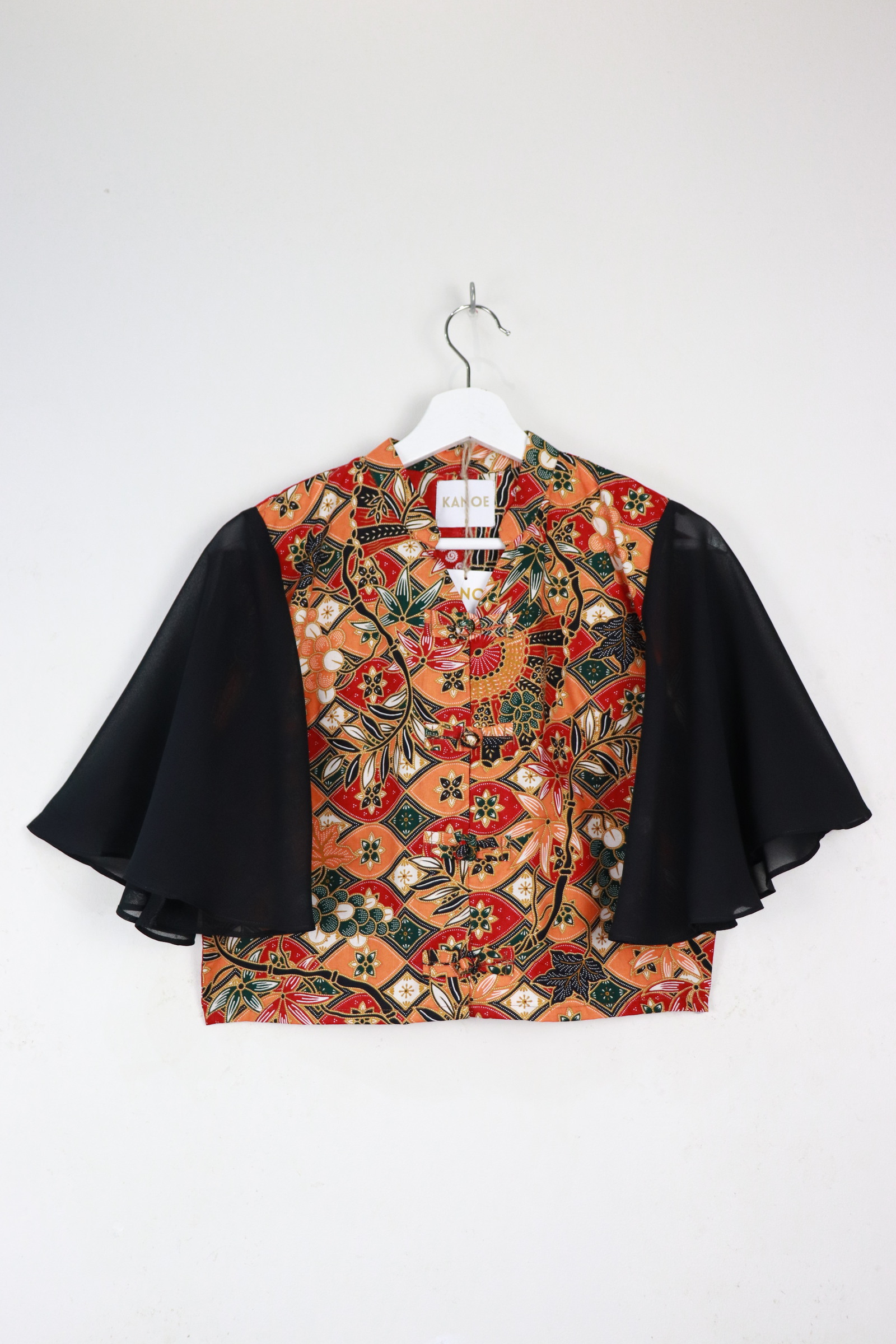 Sheer Sleeve Batik Top - Huang Li [ L ]