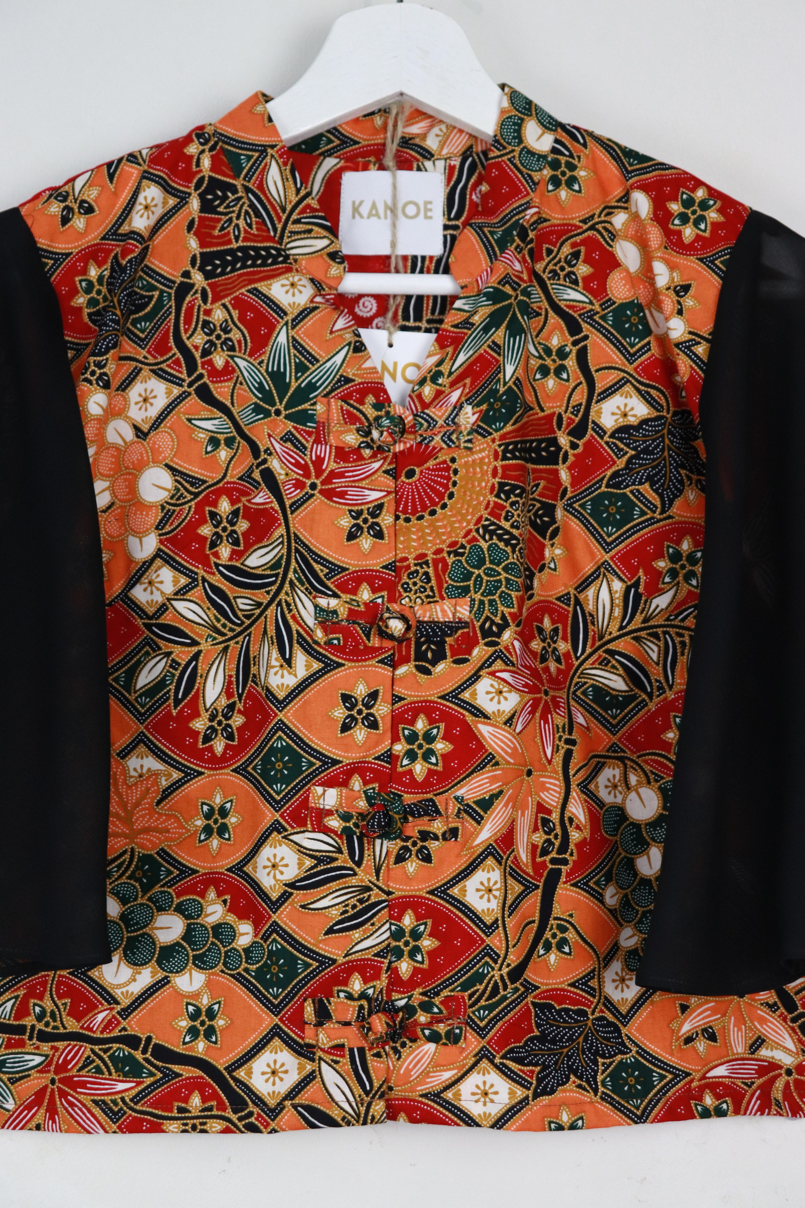 Sheer Sleeve Batik Top - Huang Li [ L ]