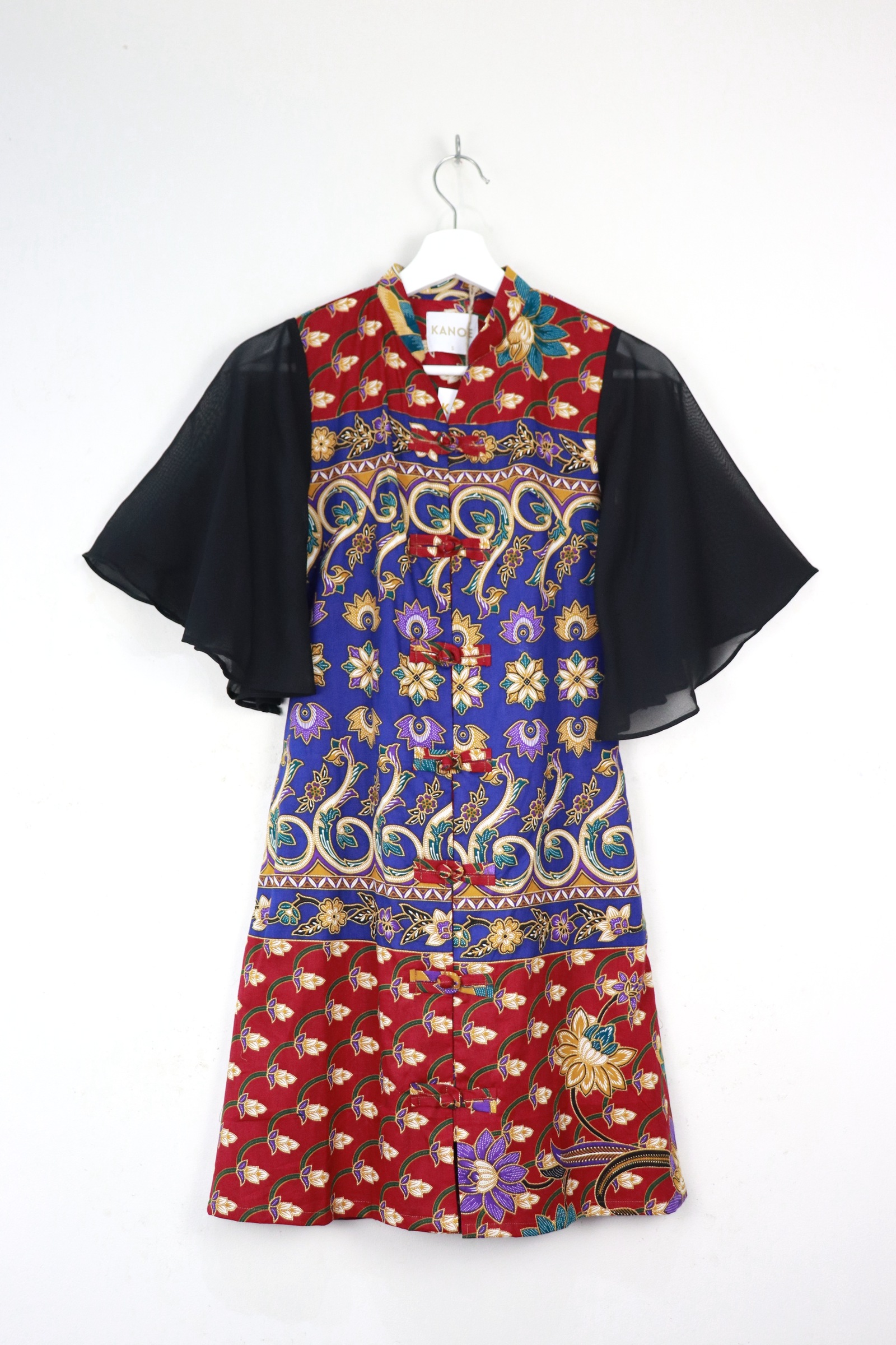 Sheer Sleeve Batik Dress - Rosa Xiu 