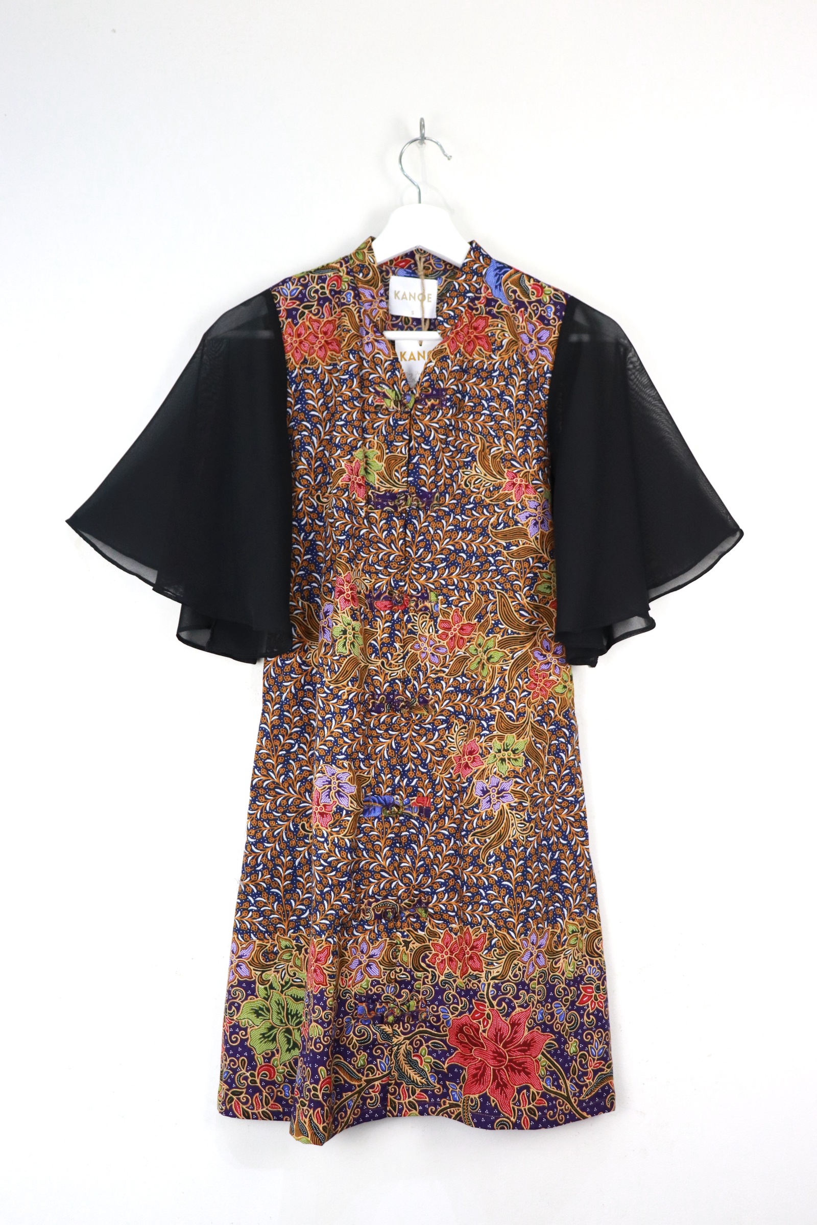  Sheer Sleeve Batik Dress - Zinnia Lan