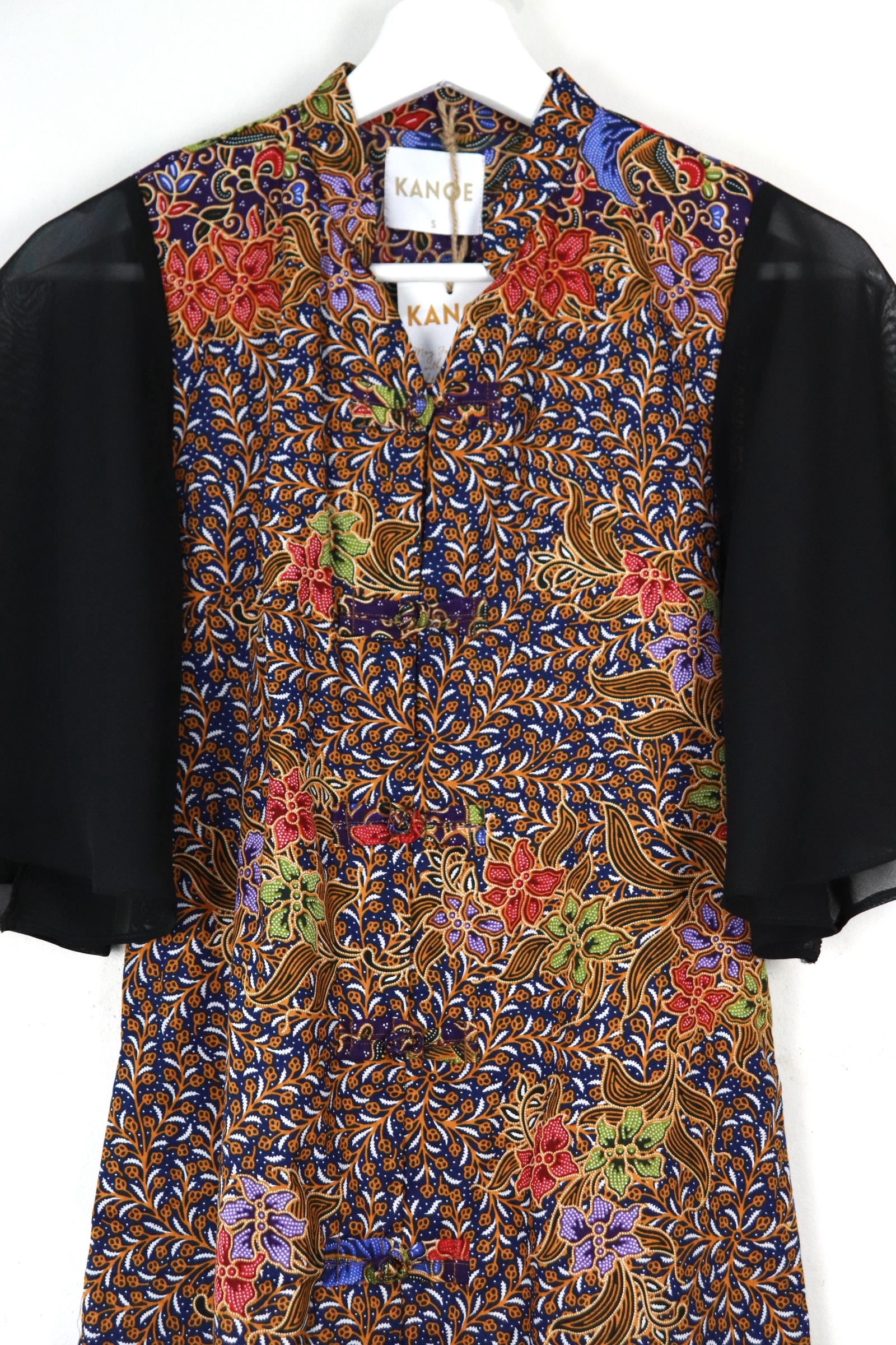  Sheer Sleeve Batik Dress - Zinnia Lan