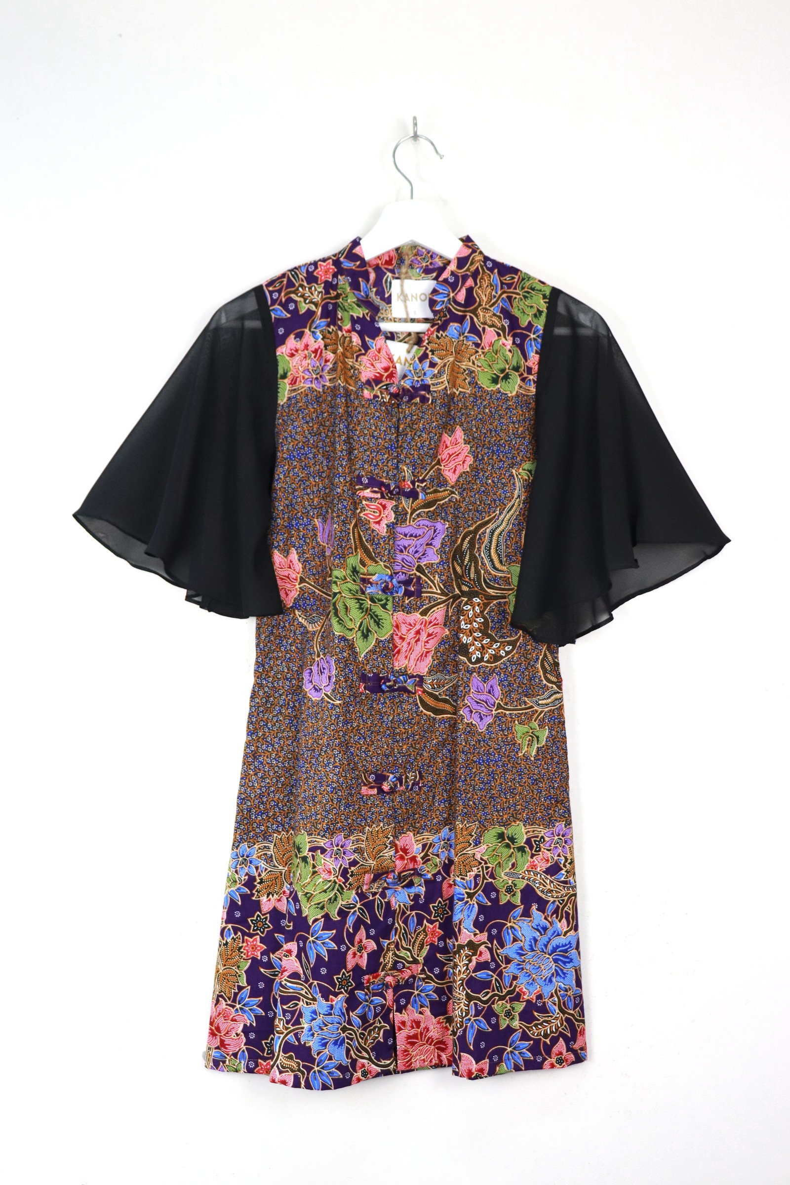 Sheer Sleeve Batik Dress - Grace Zhi