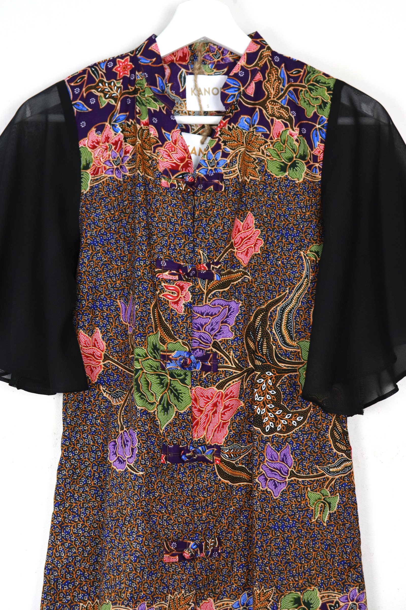 Sheer Sleeve Batik Dress - Grace Zhi