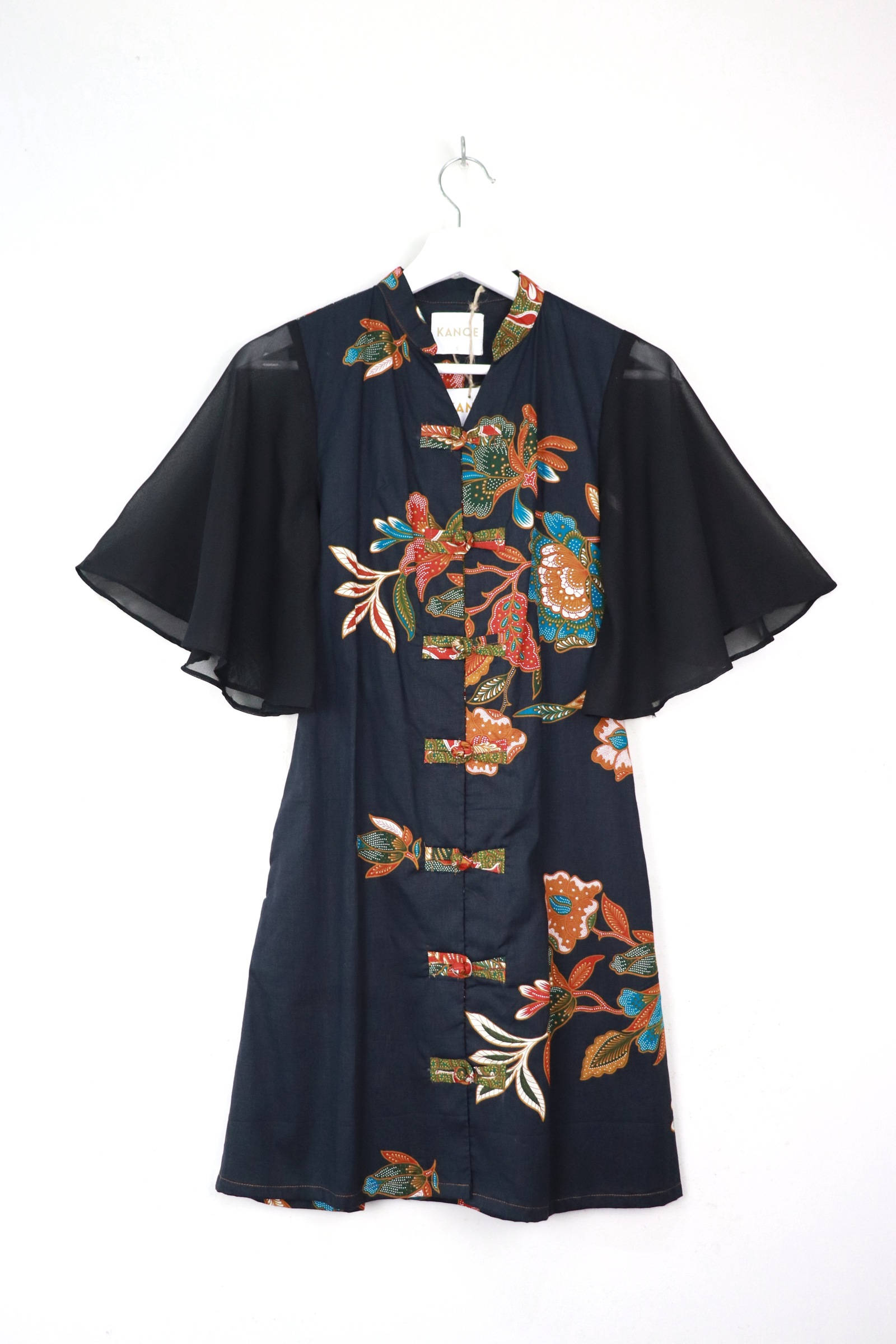 Sheer Sleeve Batik Dress - Mia Yin