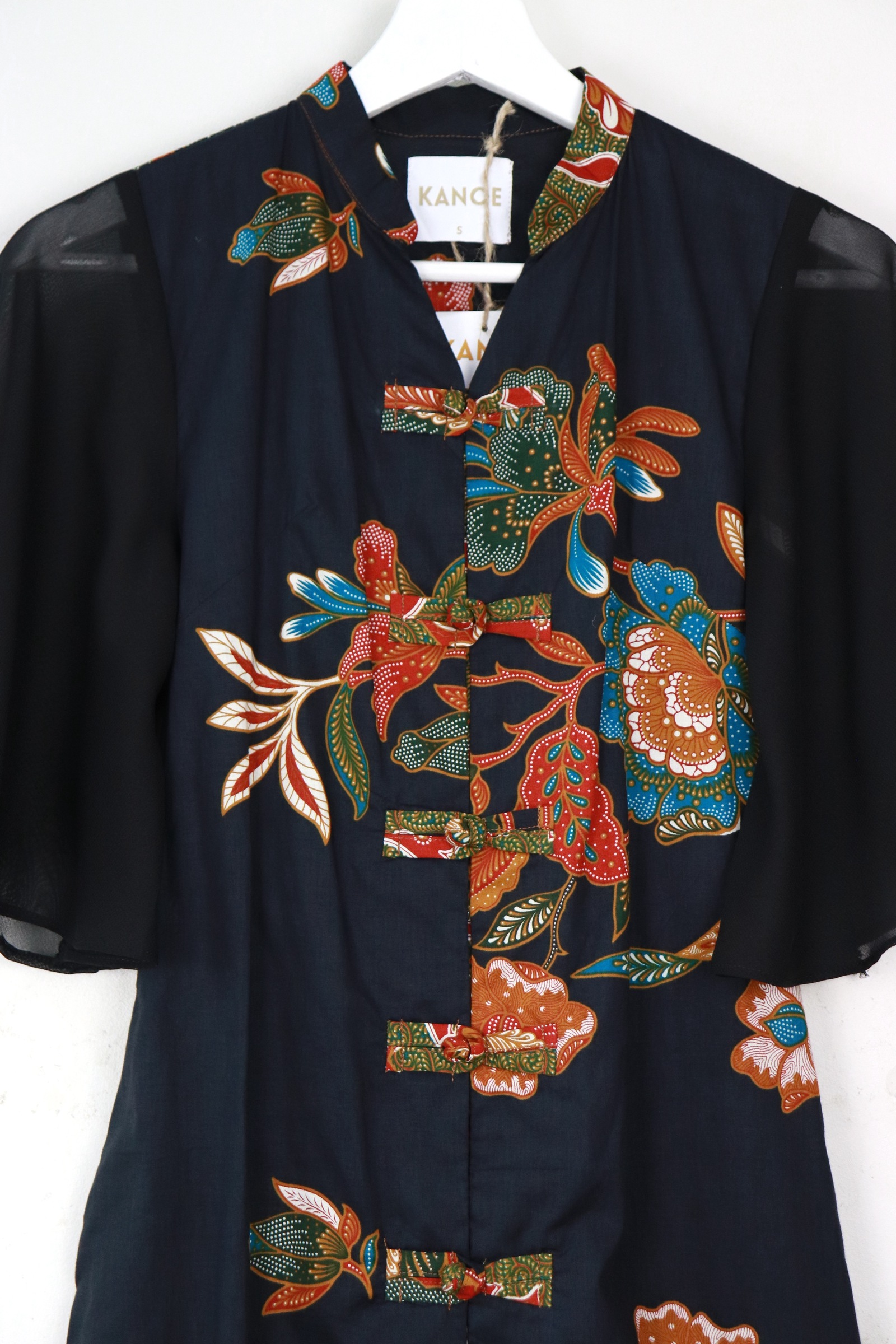 Sheer Sleeve Batik Dress - Mia Yin