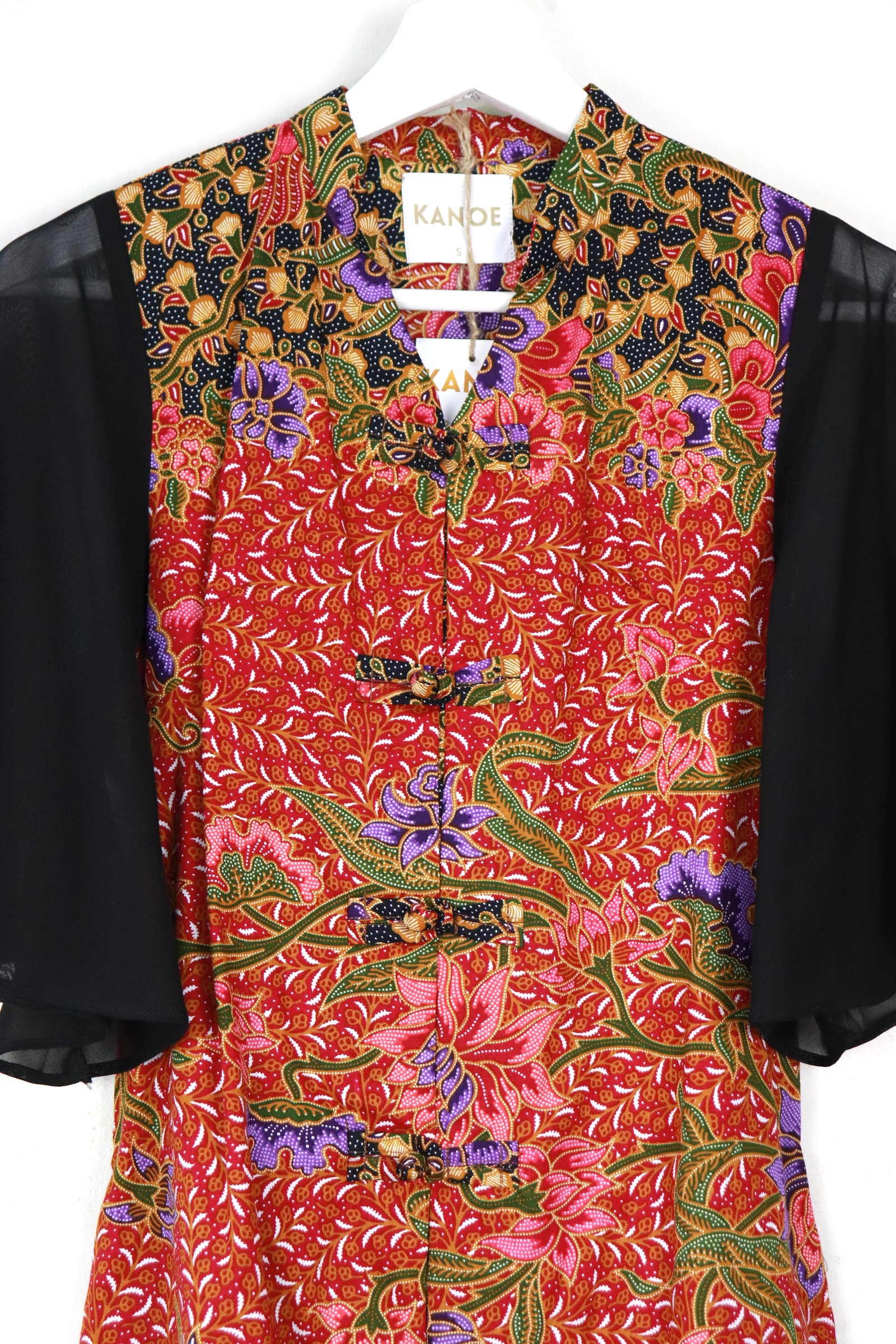  Sheer Sleeve Batik Dress - Lolly Xing
