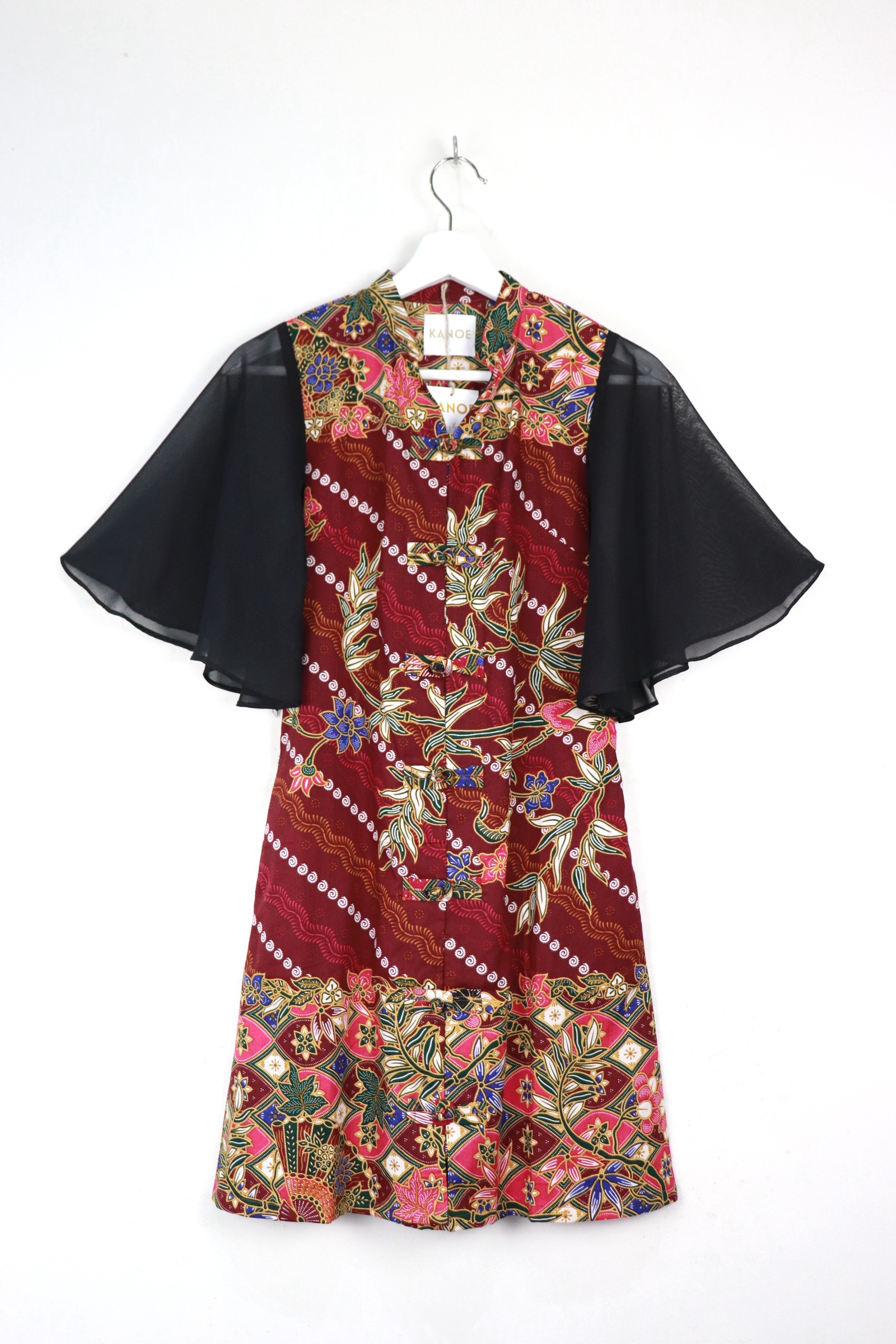 Sheer Sleeve Batik Dress - Carmella Xin
