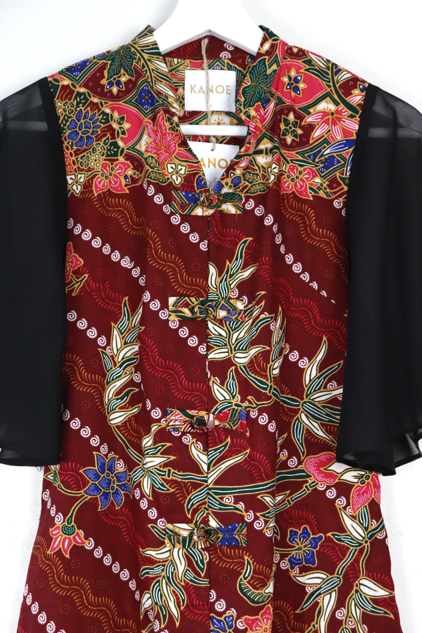 Sheer Sleeve Batik Dress - Carmella Xin