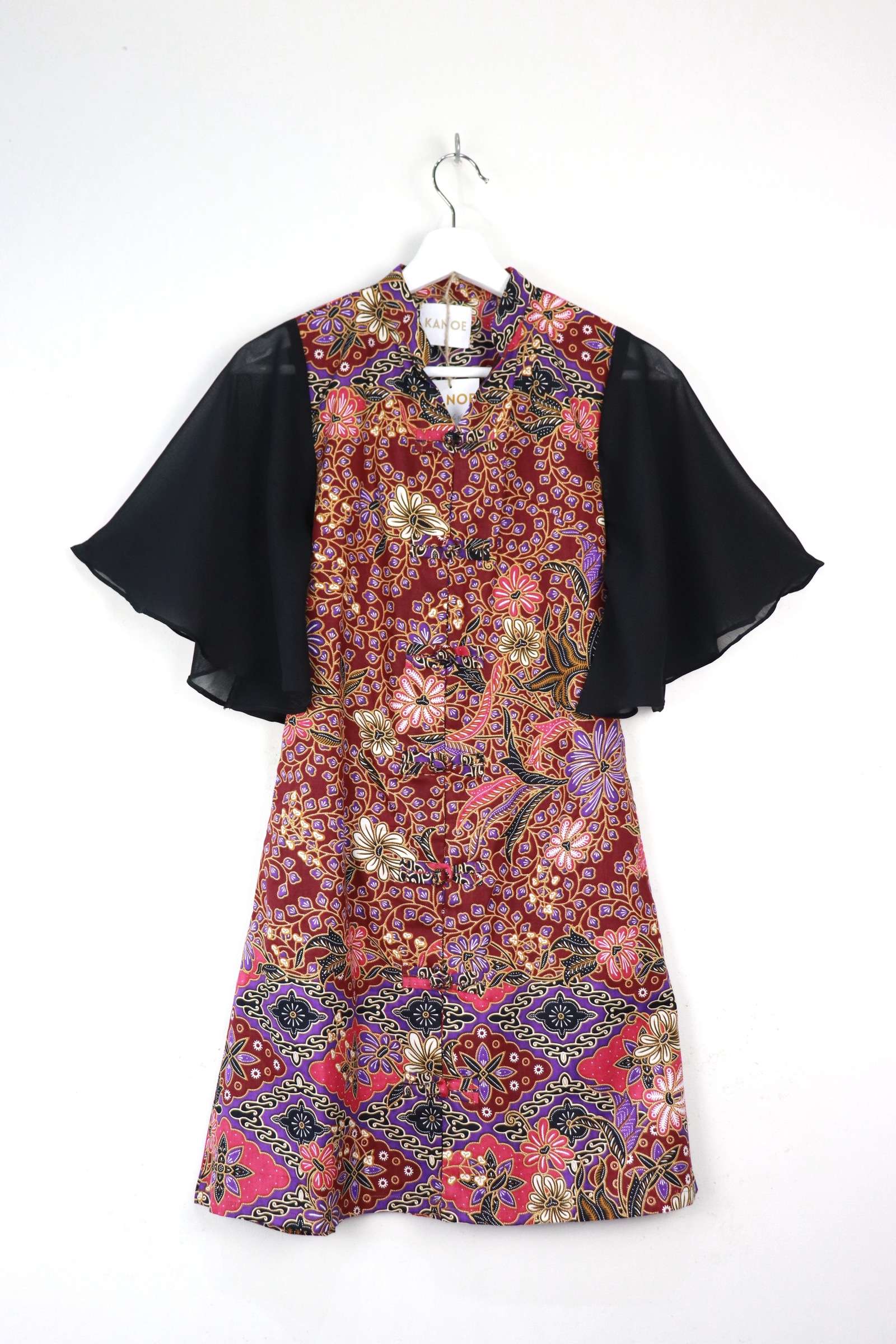 Sheer Sleeve Batik Dress - Heather Xin