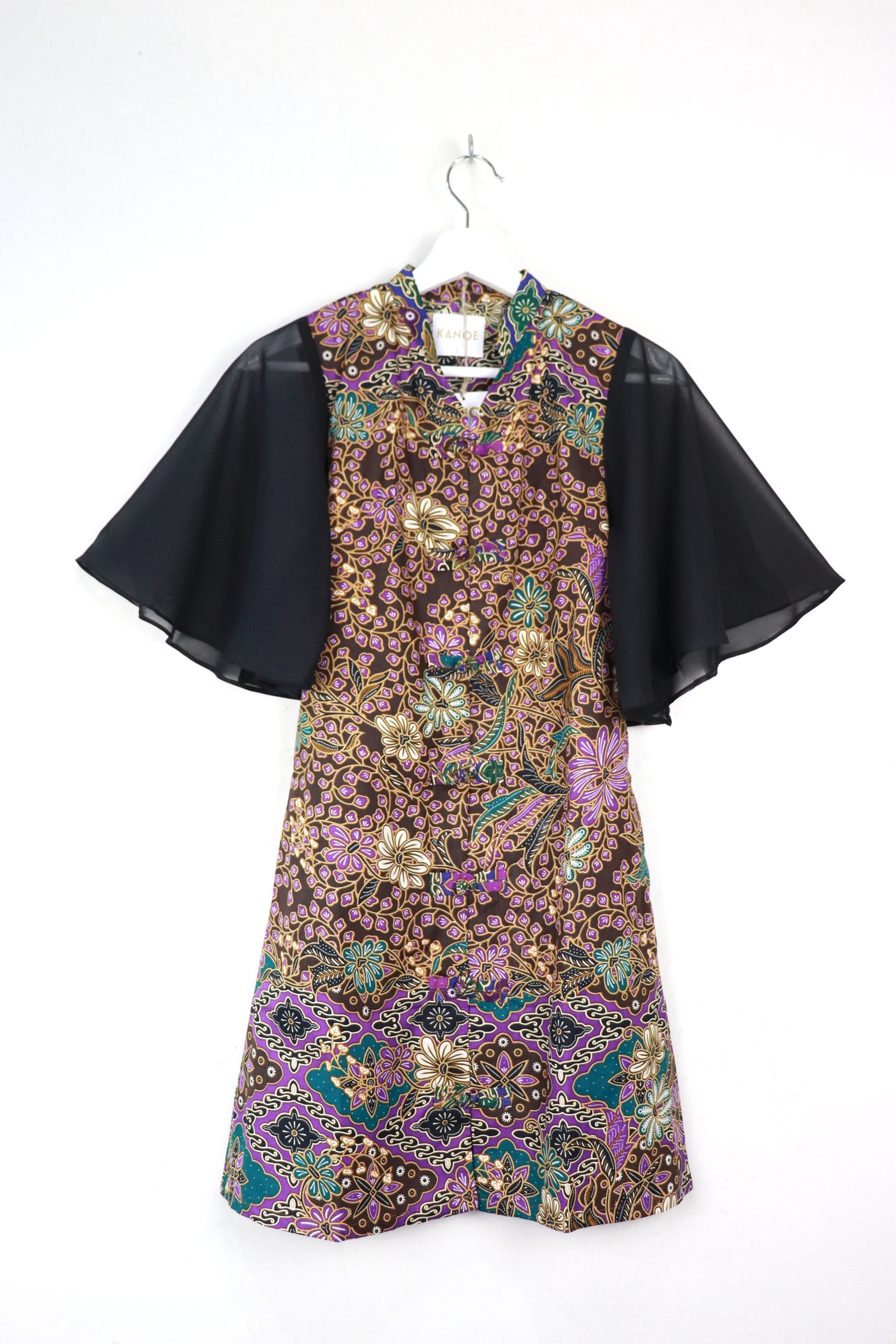 Sheer Sleeve Batik Dress - Lila Jia