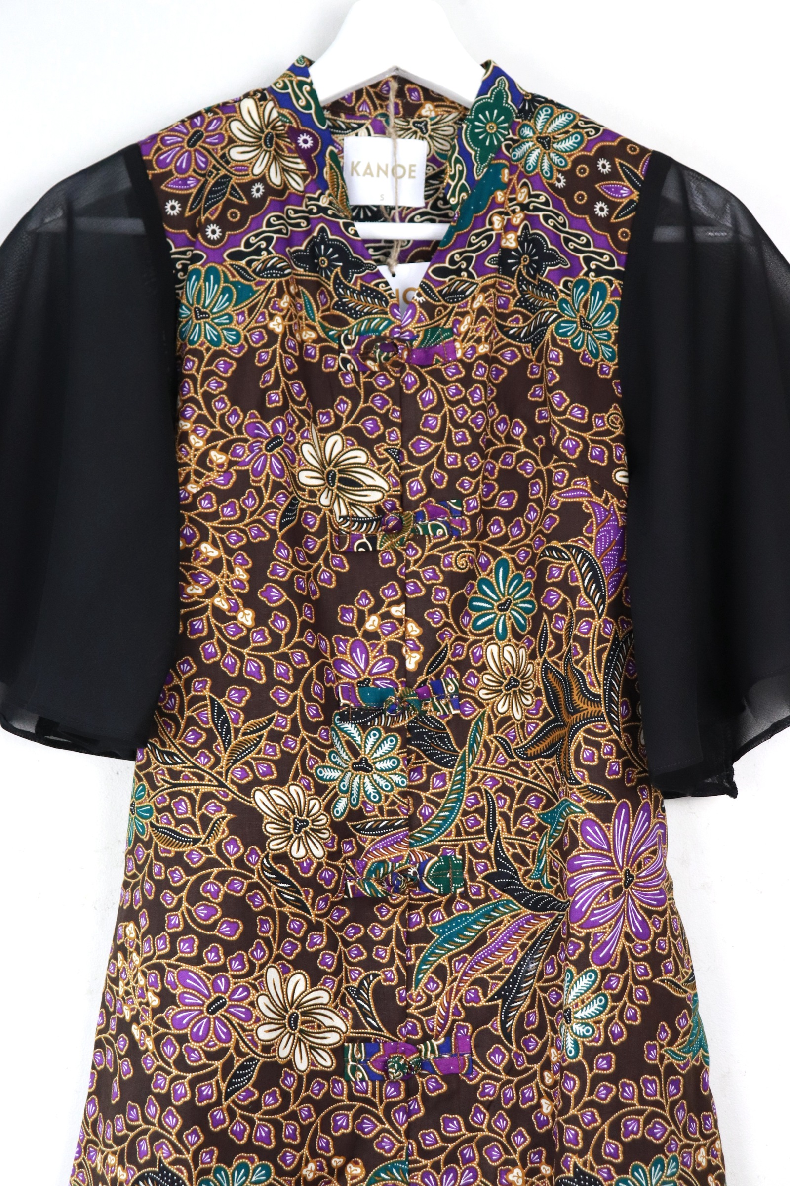 Sheer Sleeve Batik Dress - Lila Jia