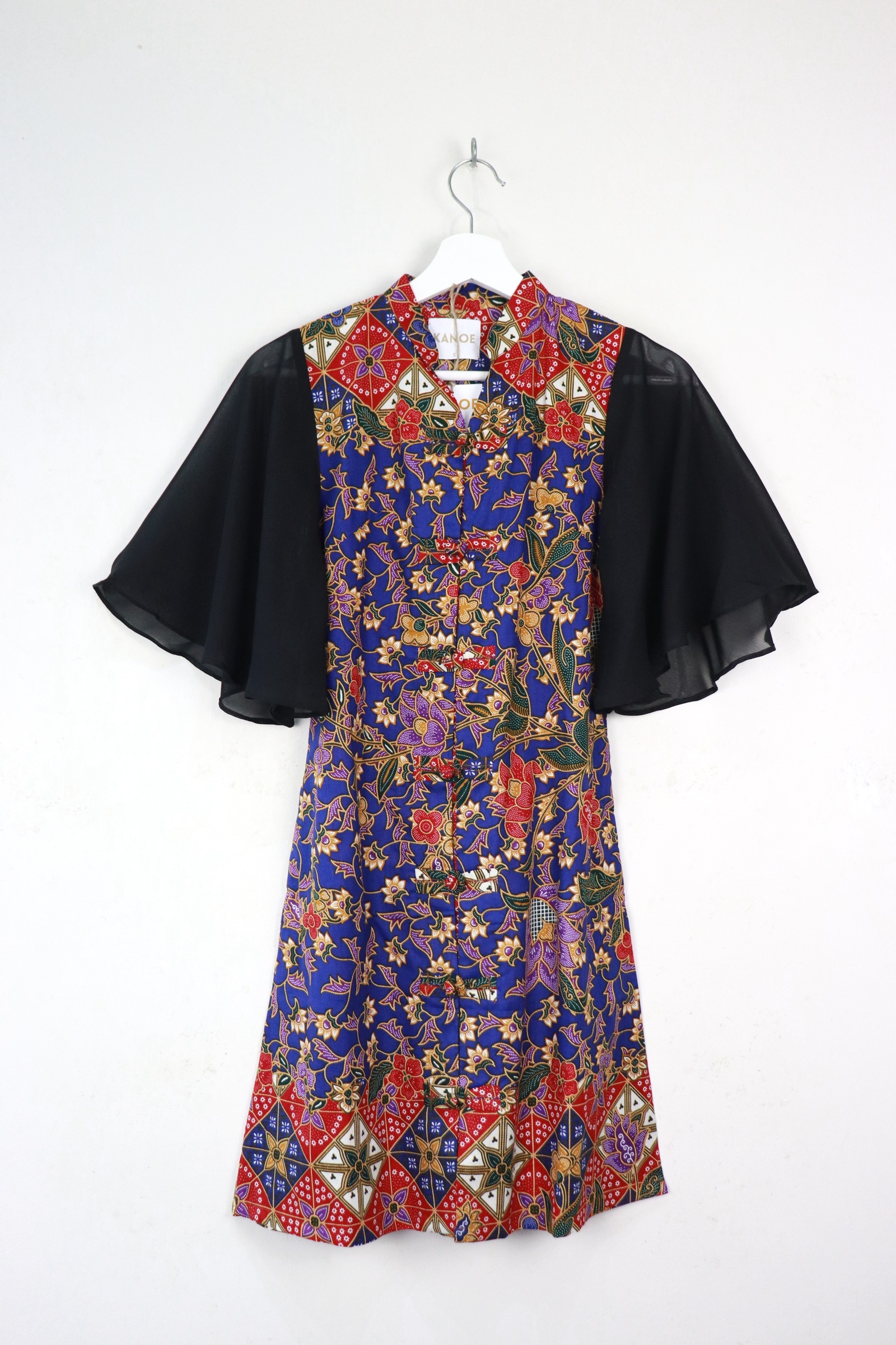 Sheer Sleeve Batik Dress - Apple Mei