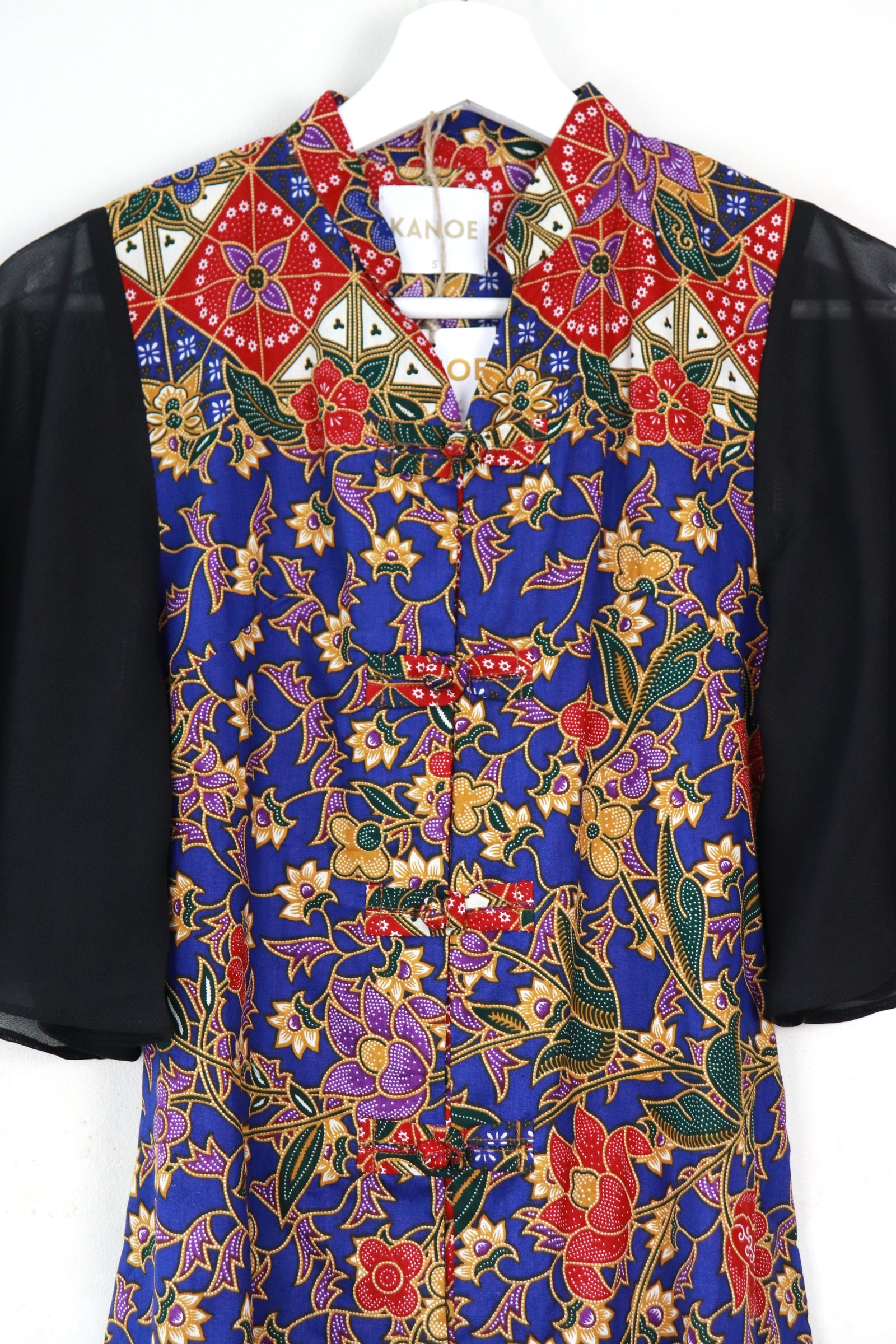 Sheer Sleeve Batik Dress - Apple Mei
