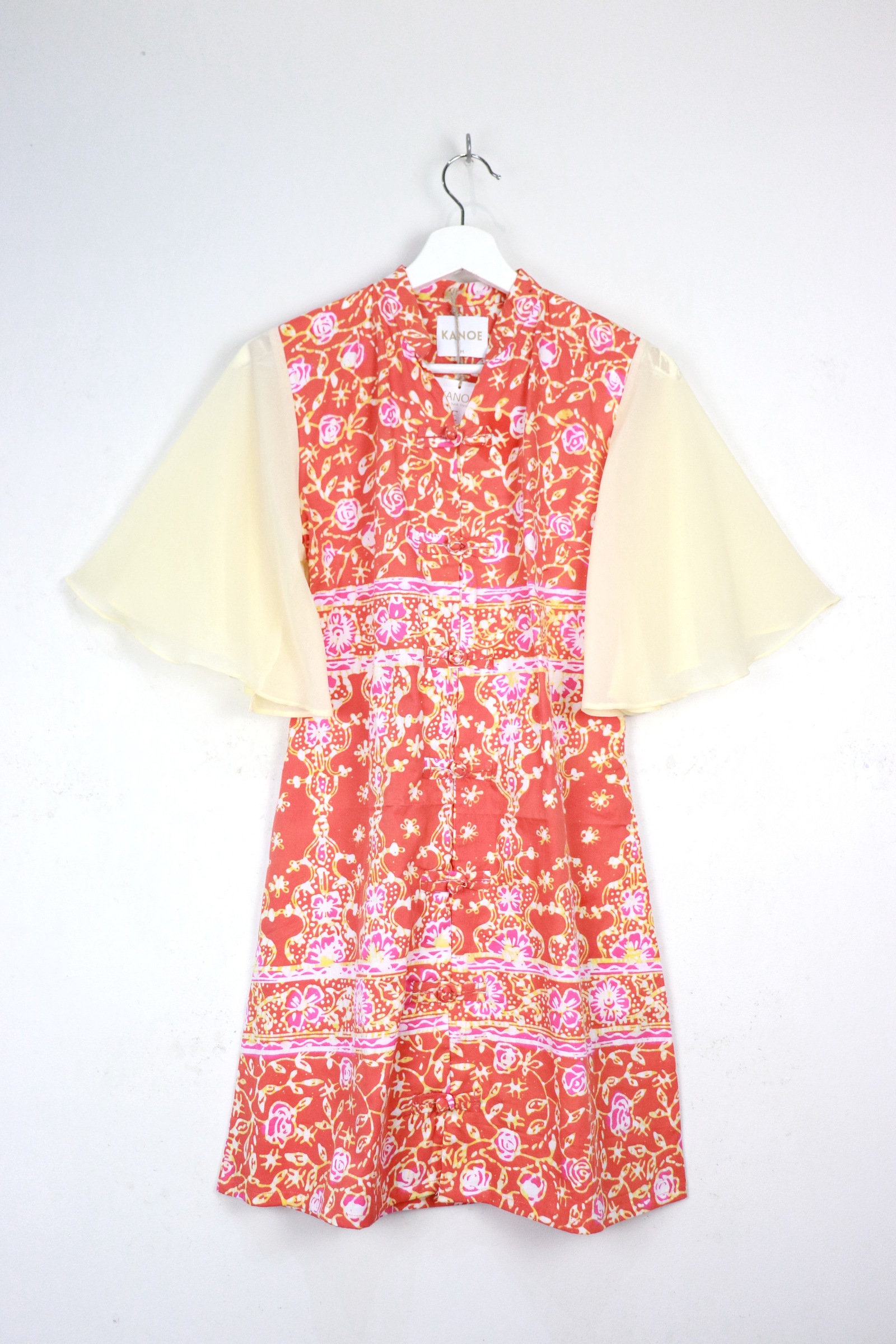 Sheer Sleeve Batik Dress - Sunlit Serenity [ Handmade ] [ M ]