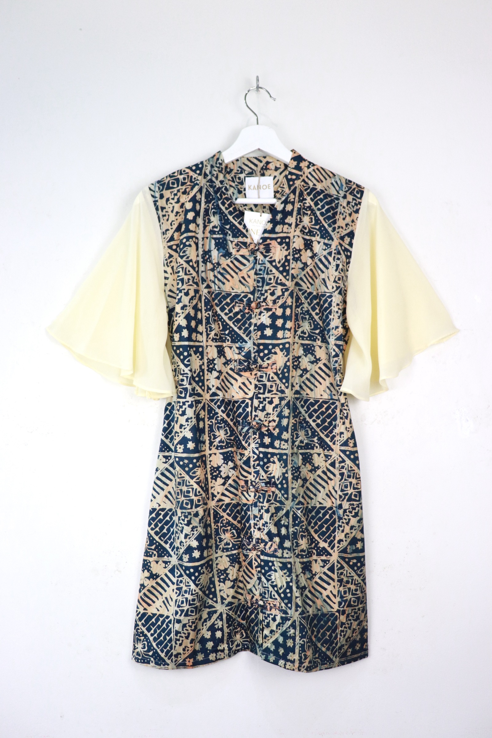 Sheer Sleeve Batik Dress - Penny Fang [ Handmade ] [ L ]