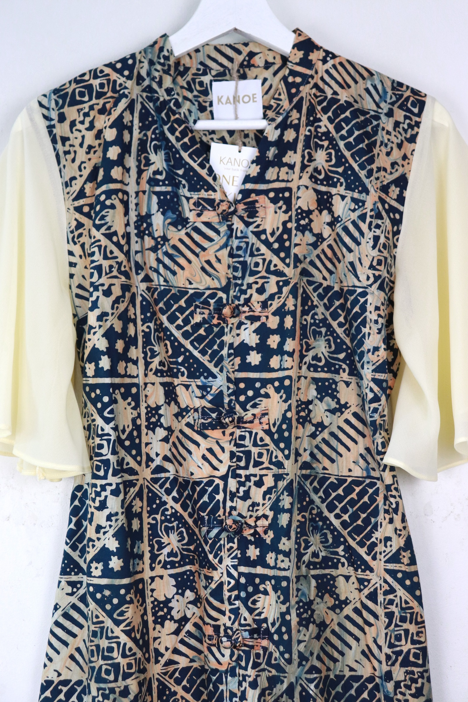 Sheer Sleeve Batik Dress - Penny Fang [ Handmade ] [ L ]