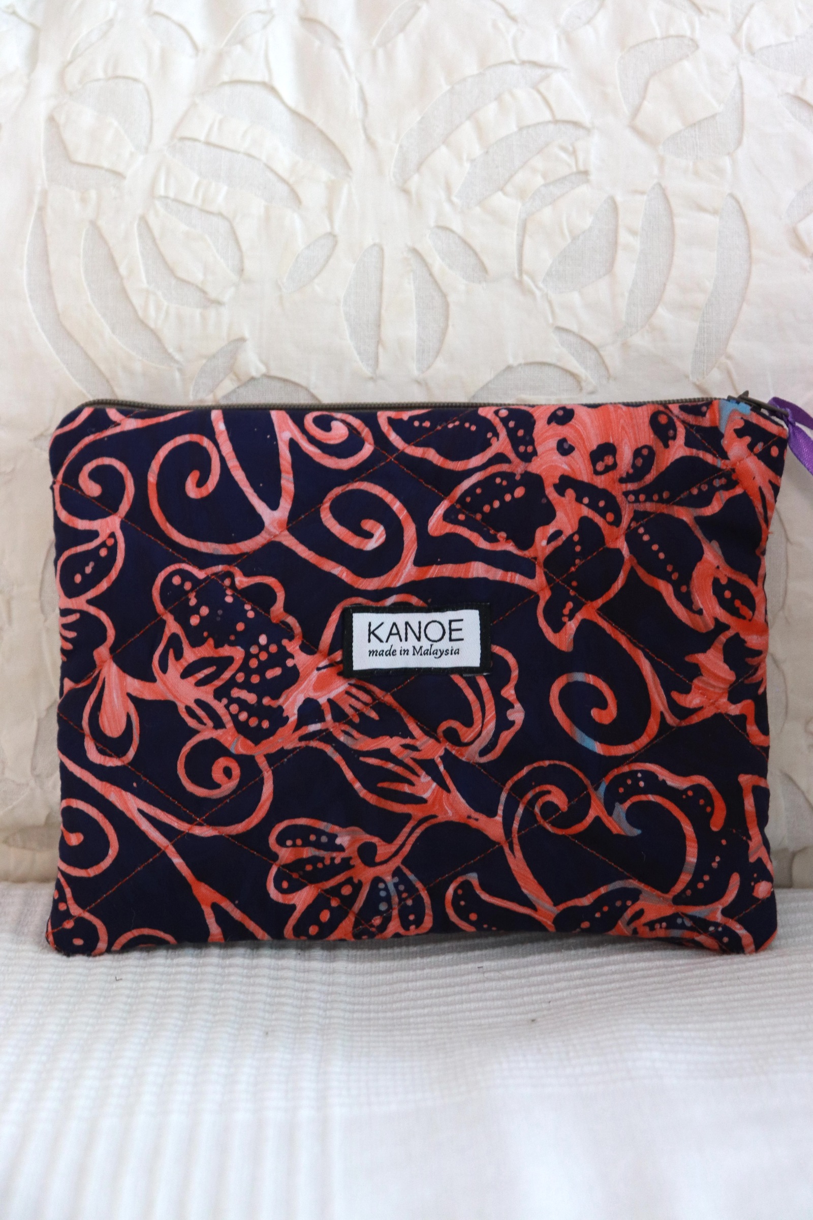 Quilted Batik Pouch - DrizzleBerry [ Handmade ]