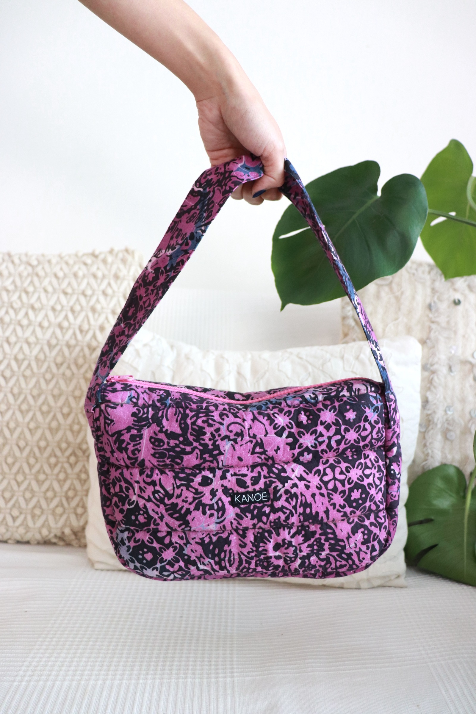  Puffy Batik Bag - Plum Fizz  [ Handmade ]