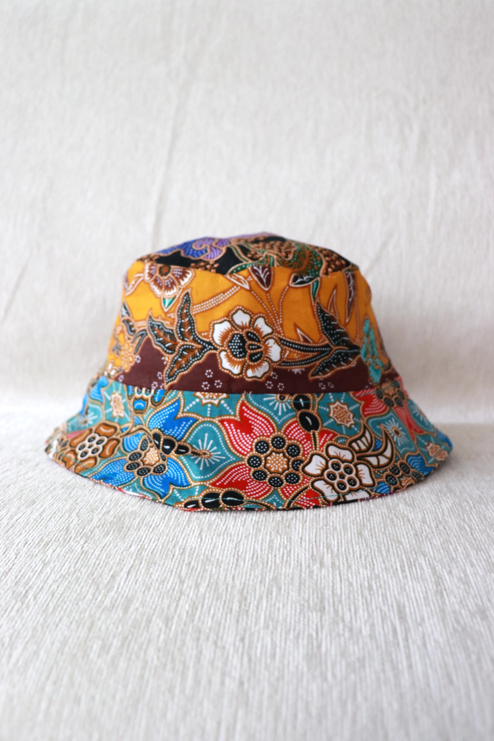  Patchwork Batik Bucket Hat Short Brim - BreezyBurst