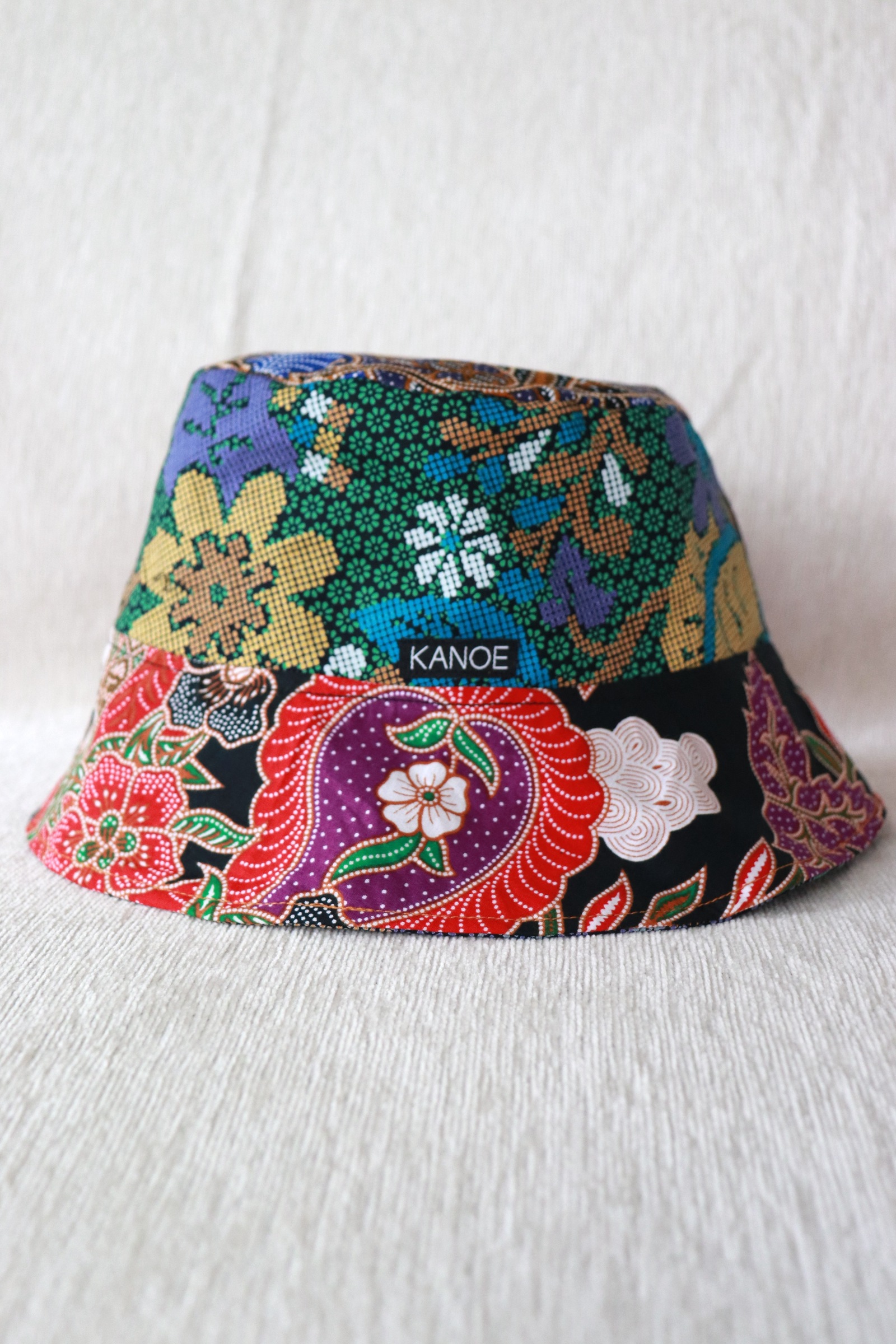  Patchwork Batik Bucket Hat Short Brim - NeonSizzle