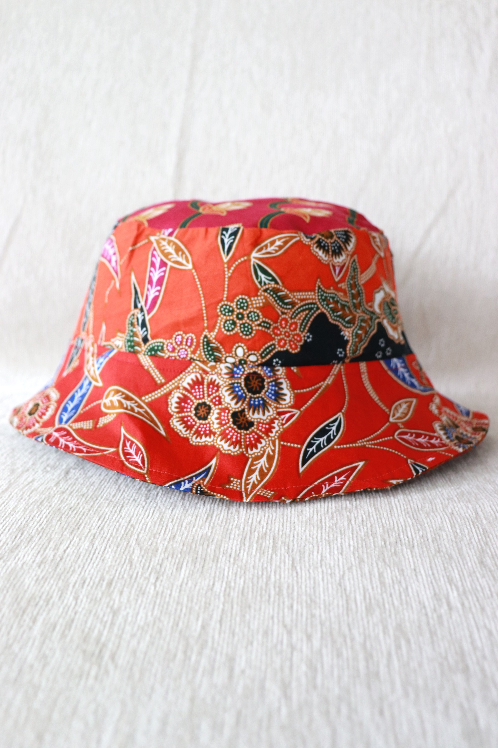  Patchwork Batik Bucket Hat Short Brim - TropicalPop