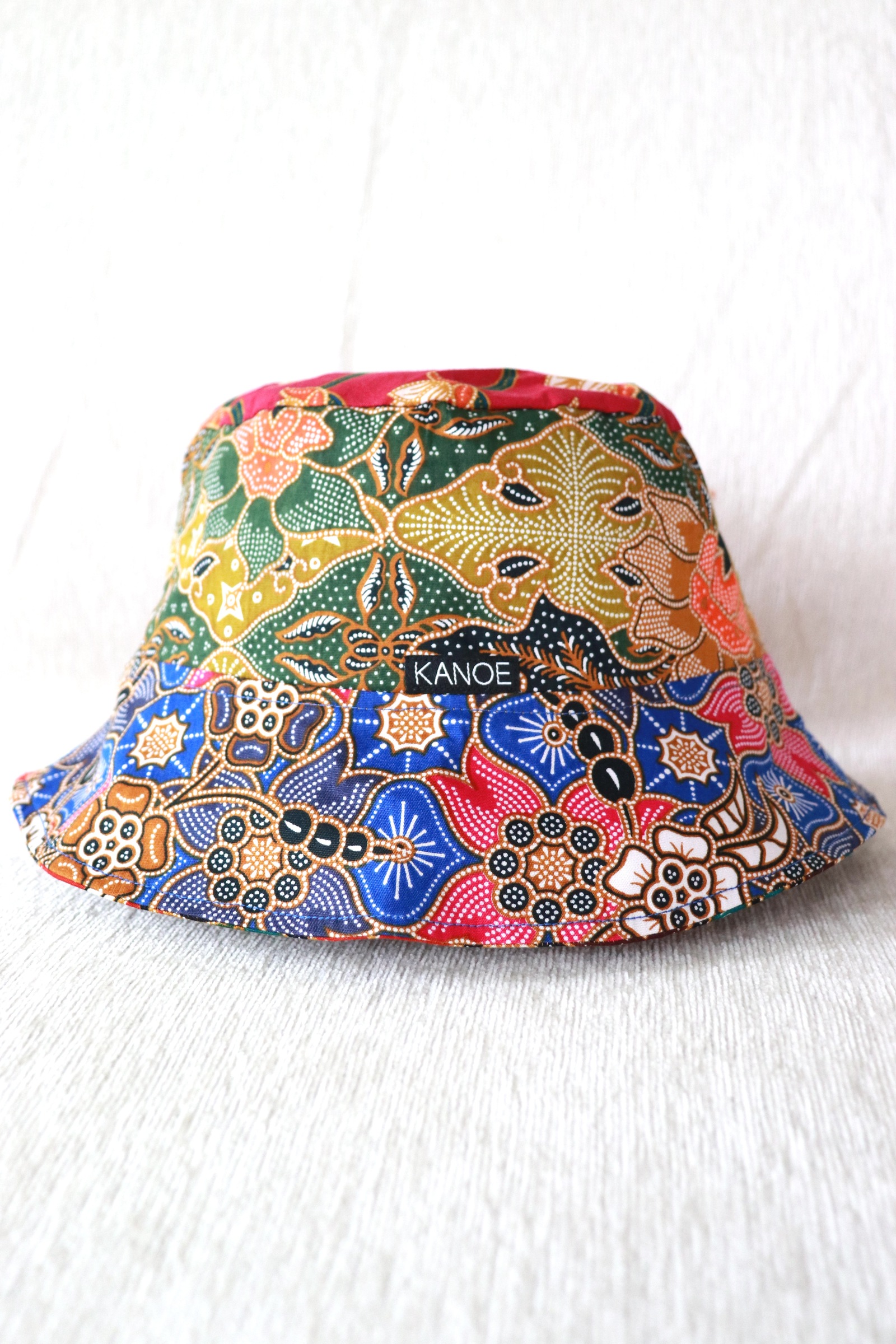  Patchwork Batik Bucket Hat Short Brim - TropicalPop