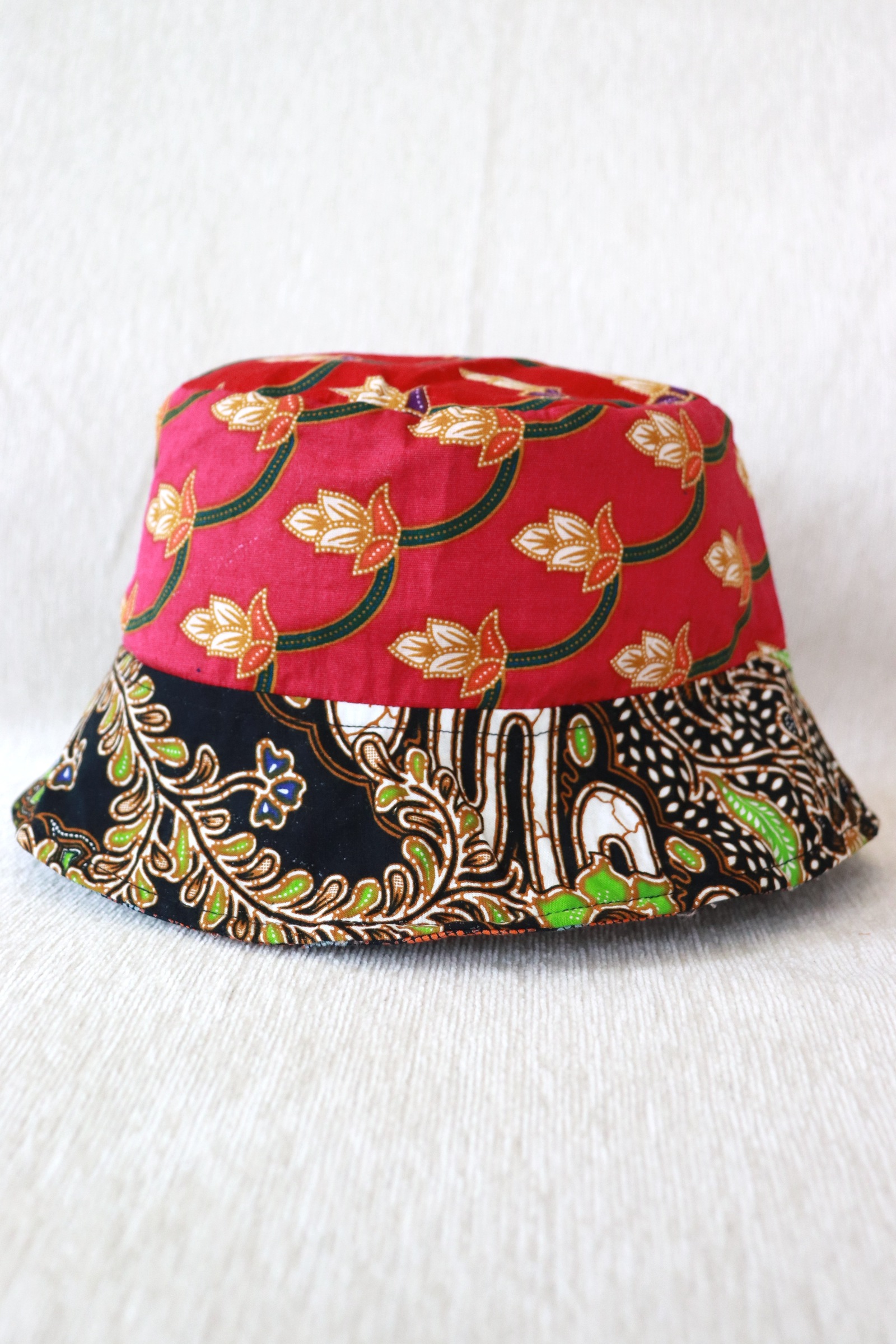  Patchwork Batik Bucket Hat Short Brim - CitrusPop