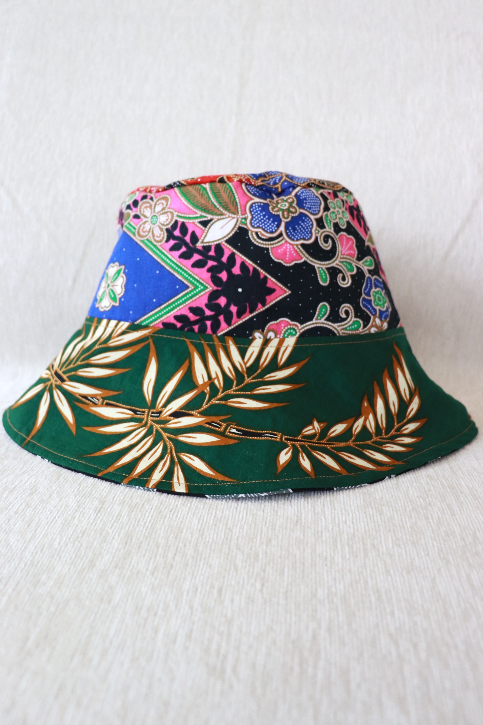  Patchwork Batik Bucket Hat Wide Brim - LimeRush