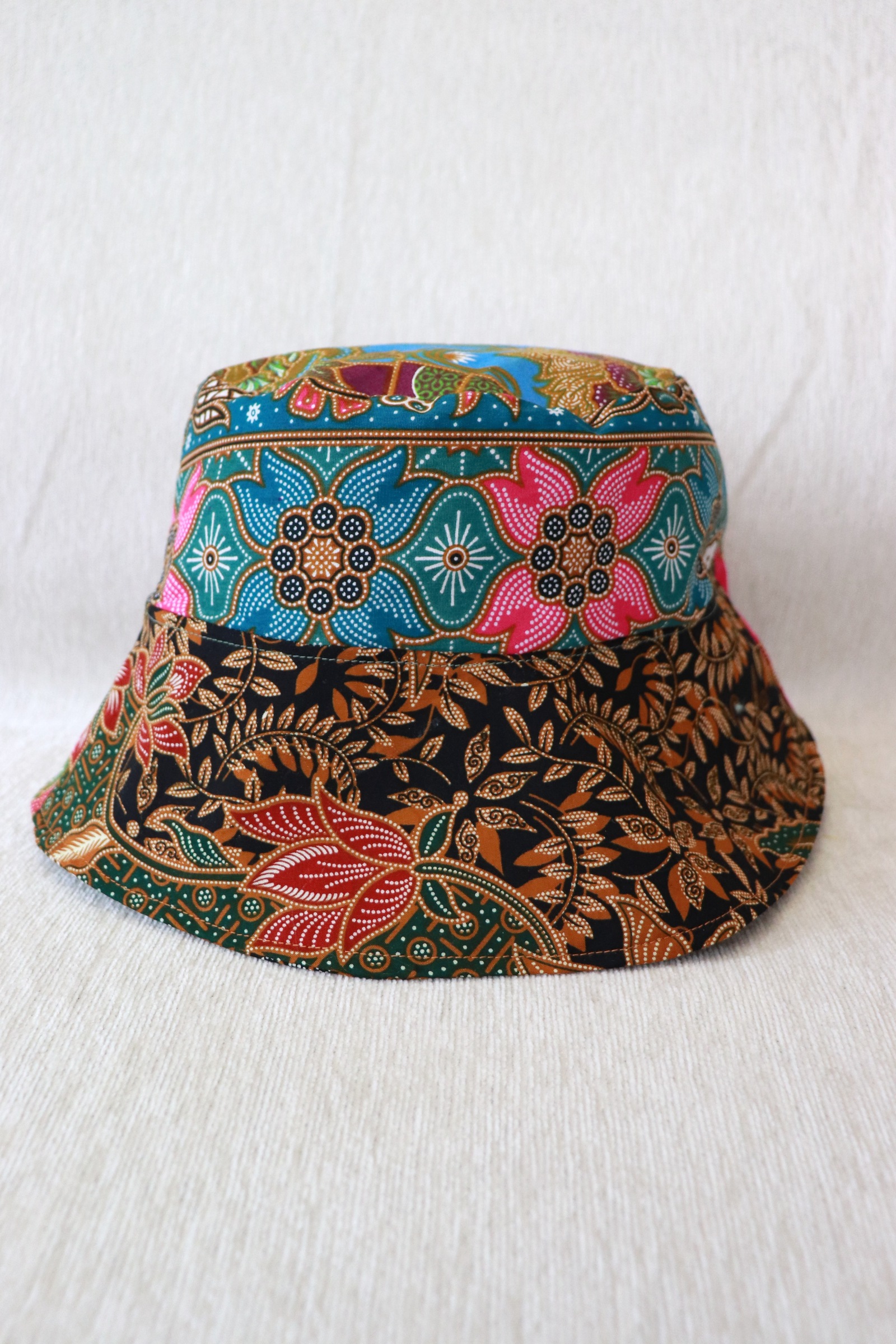 Patchwork Batik Bucket Hat Wide Brim - SunsetPop