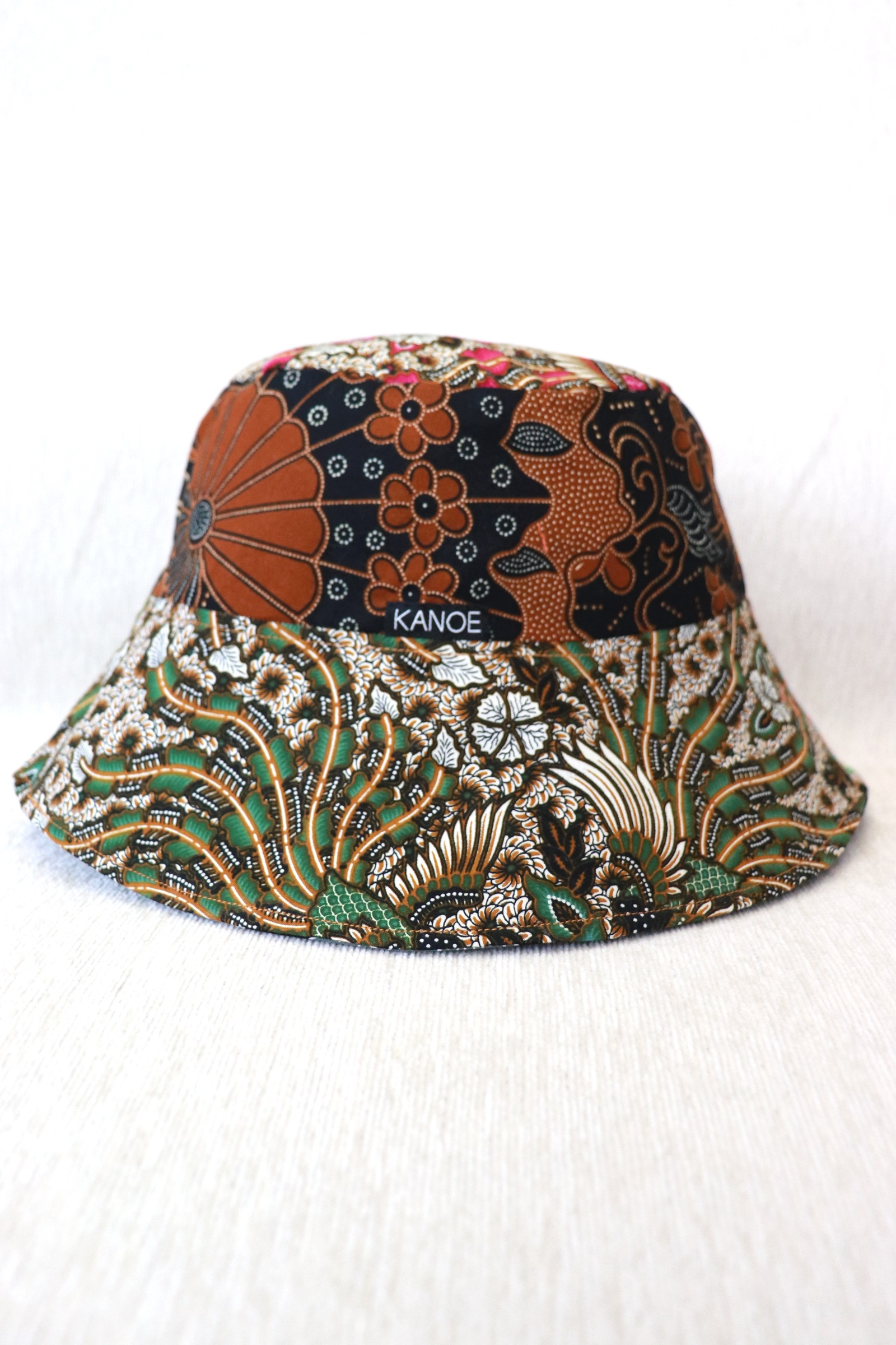 Patchwork Batik Bucket Hat Wide Brim - PinePop